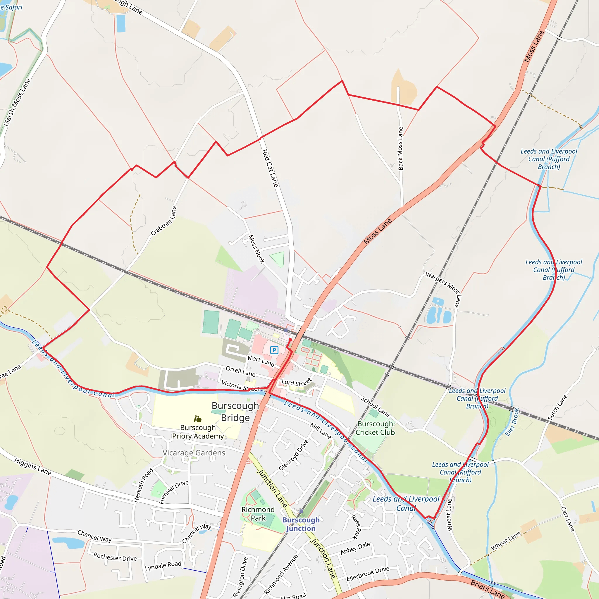 Burscough Bridge Loop mobile static map