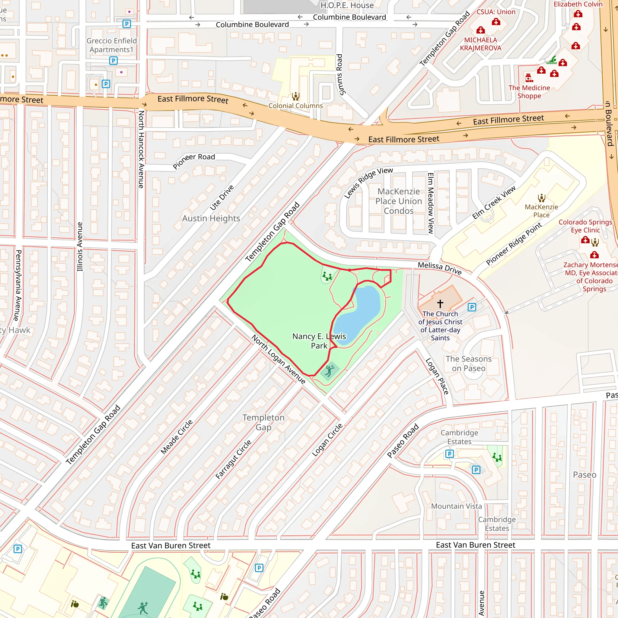 Nancy E Lewis Park Loop mobile static map