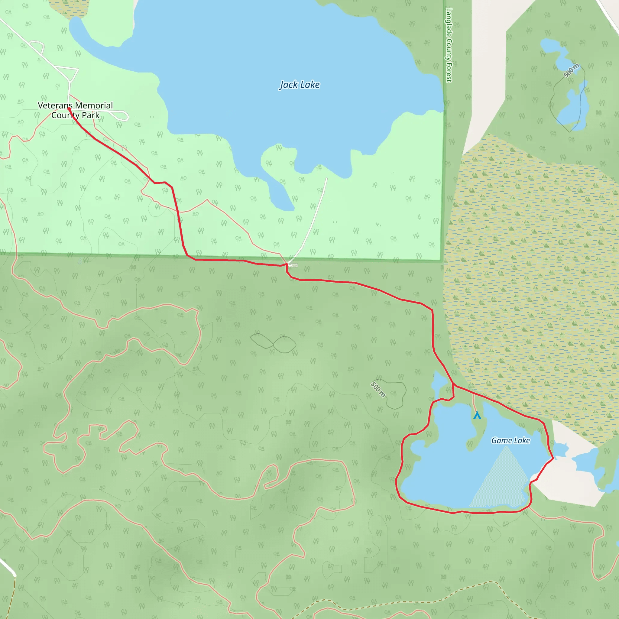 Game Lake Loop via Ice Age Trail mobile static map