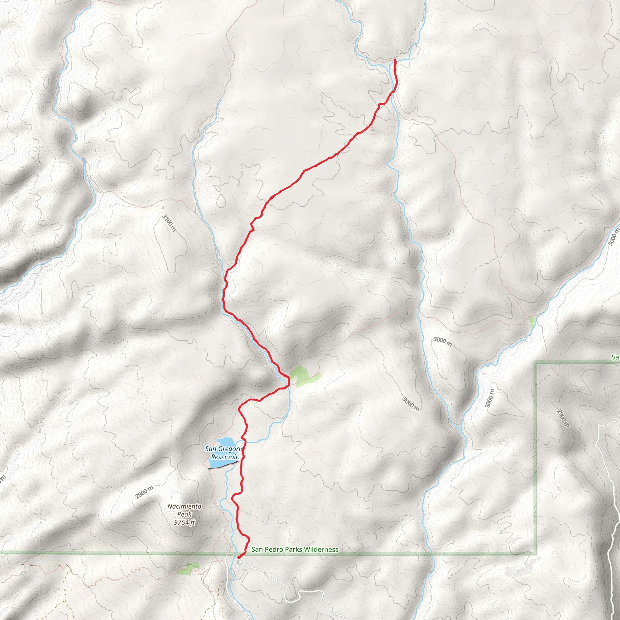 San Gregorio Reservoir - Las Vacas Trail mobile static map