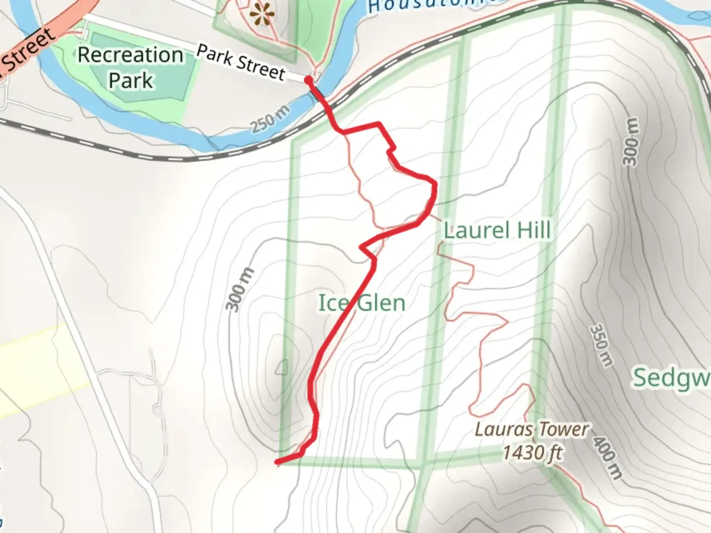 An image depicting the trail Ice Glen Trail and its surrounding area.