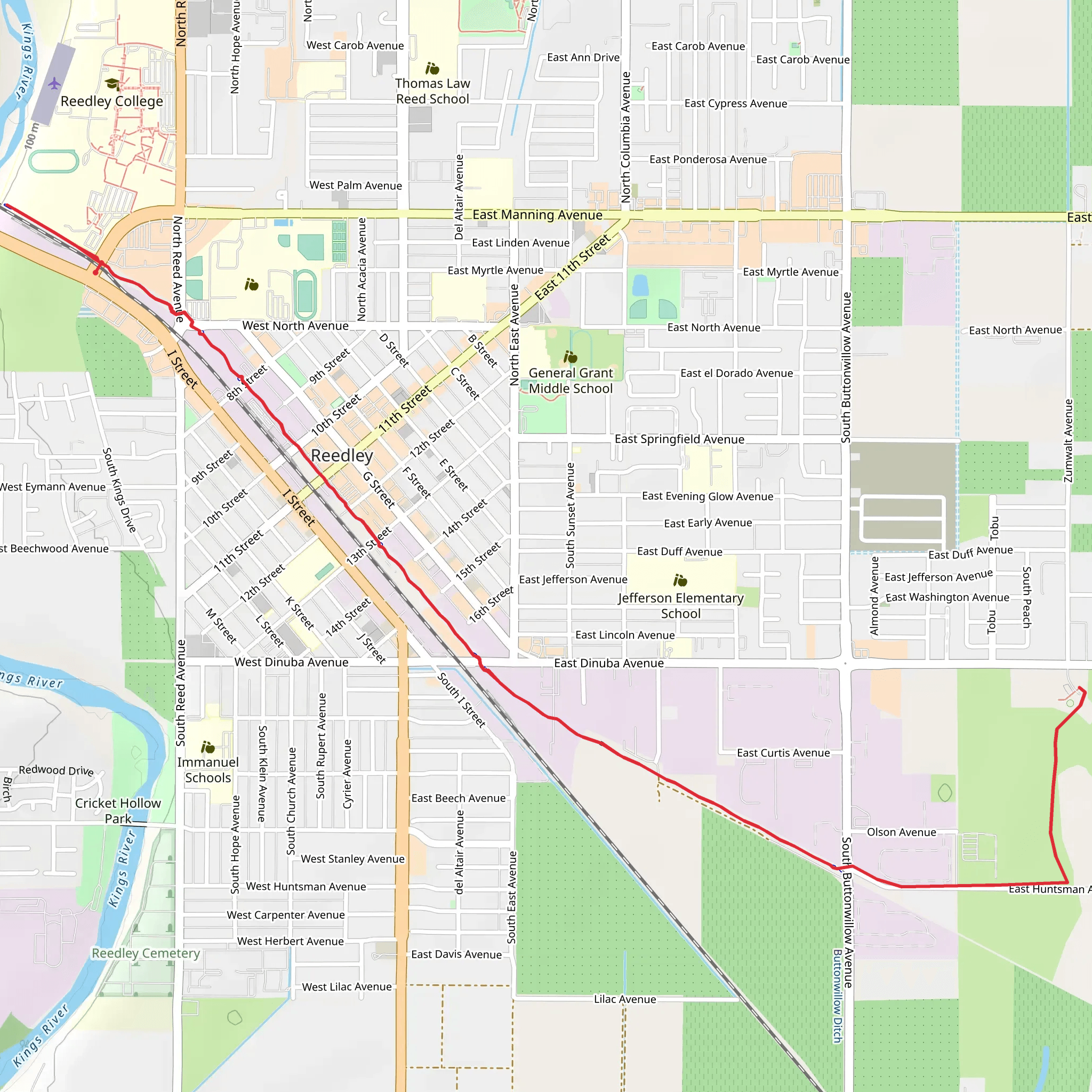 Reedley Community Parkway mobile static map