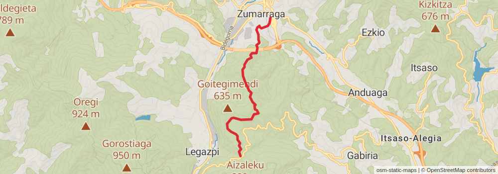 GR 286 Sendero de los tres Templos stage 3 Map