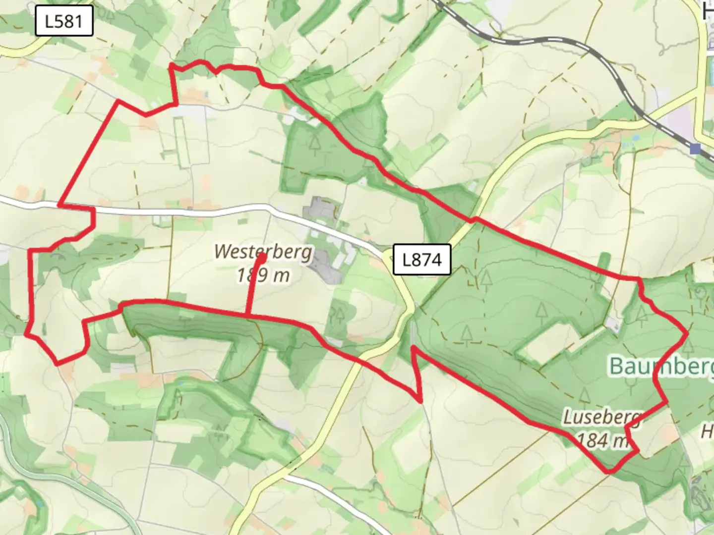 An image depicting the trail Longinusturm Rundweg and Nottuln Rundweg and its surrounding area.