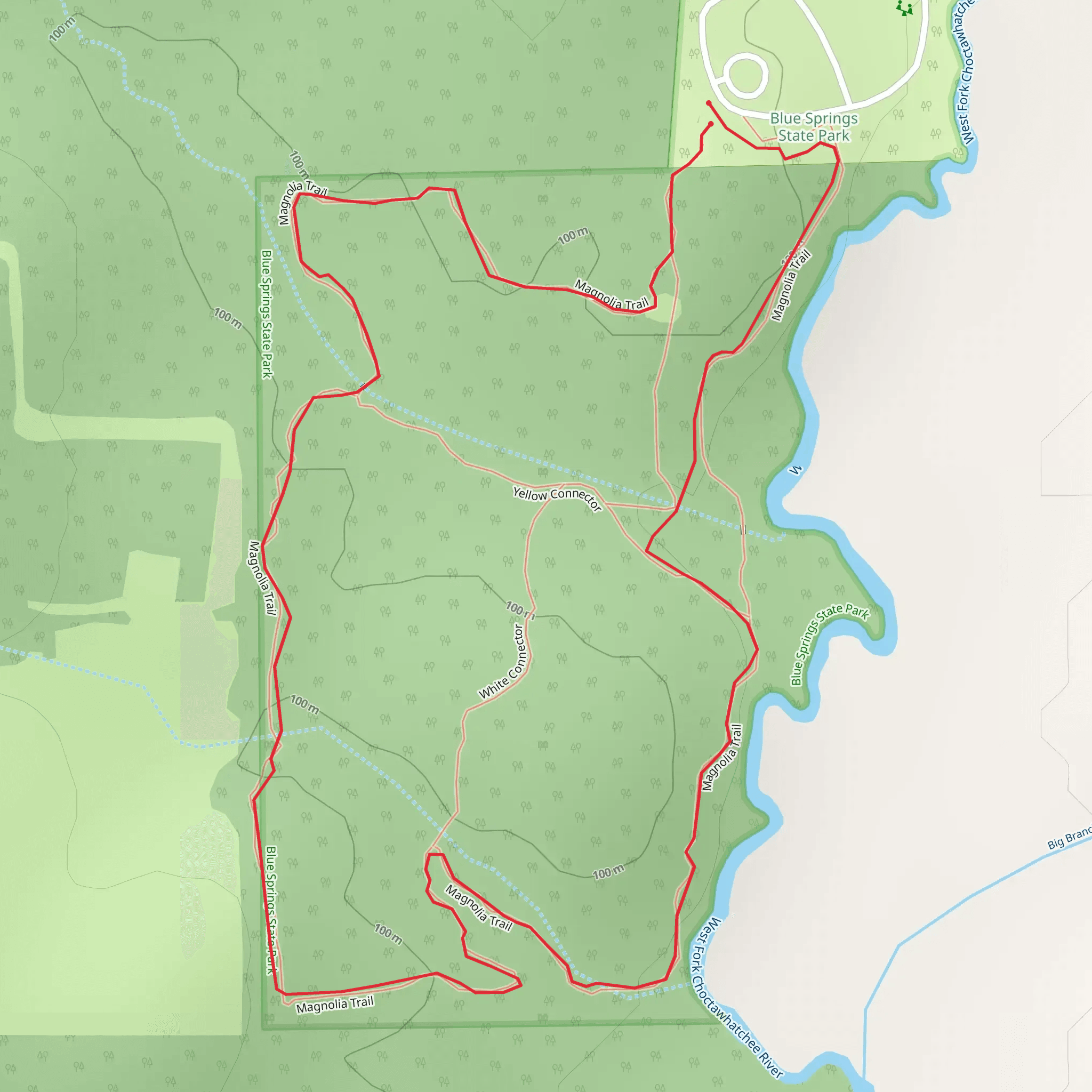 Magnolia Loop Trail mobile static map