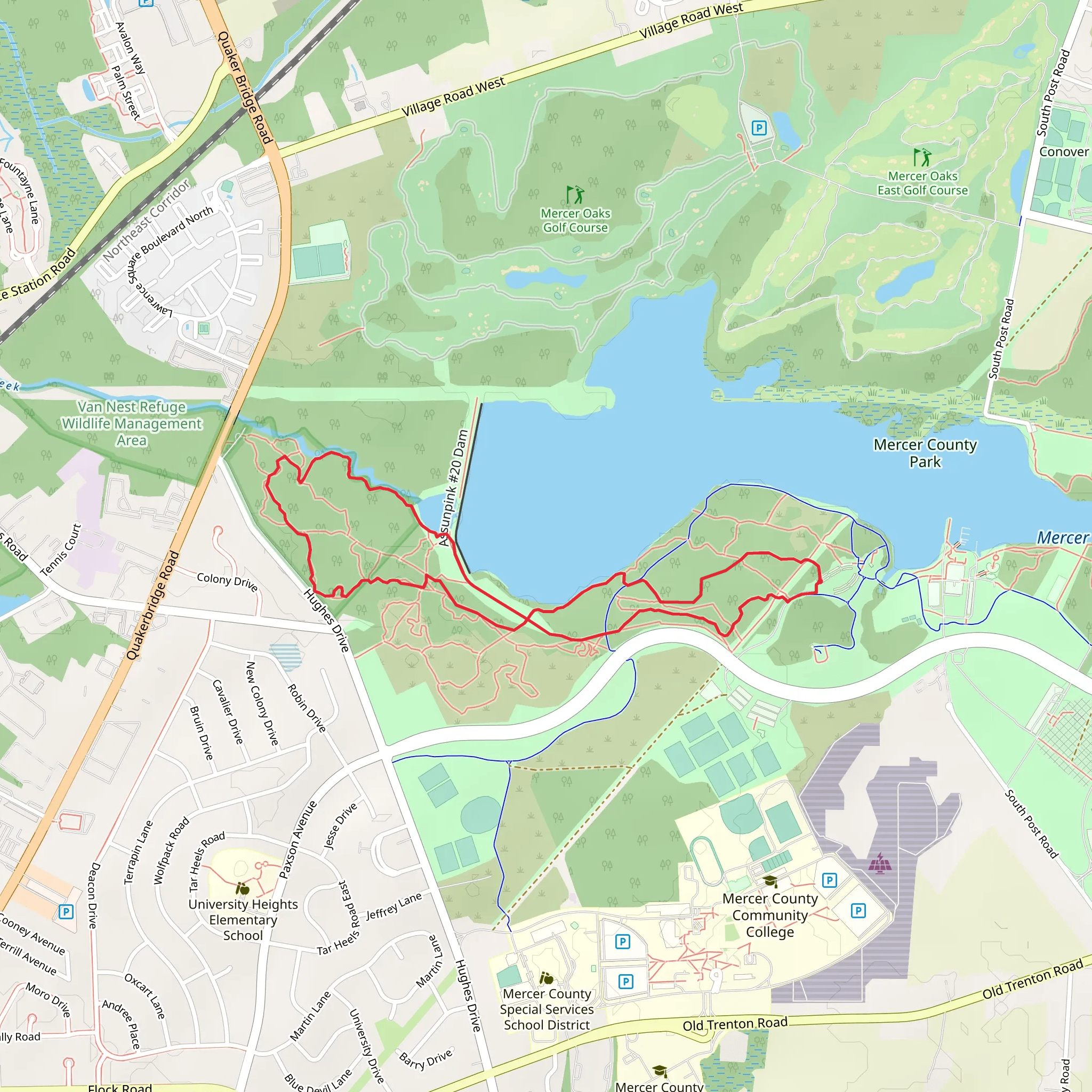 Mercer Lake West Shore Loop mobile static map
