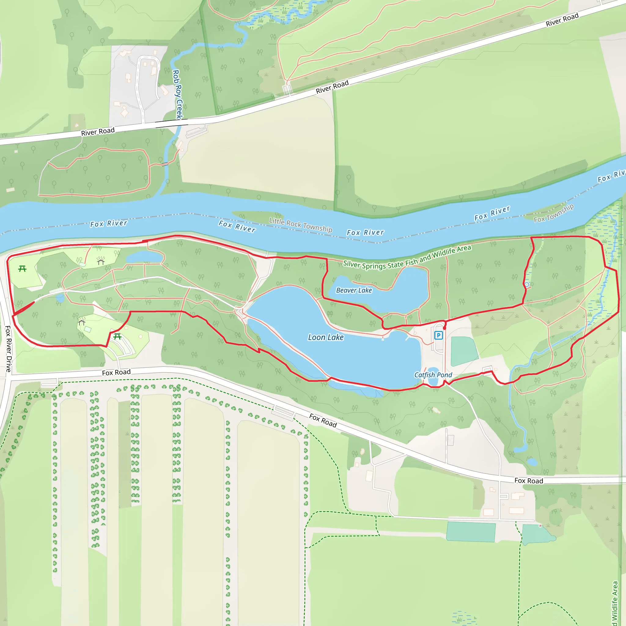 Beaver Lake and Loon Lake Loop mobile static map