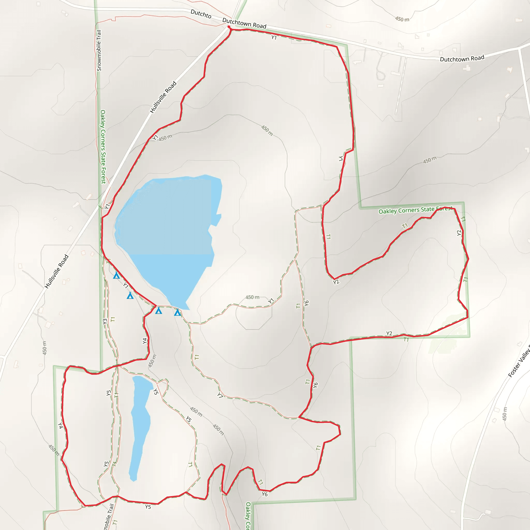 Oakley Corners Loop Trail mobile static map