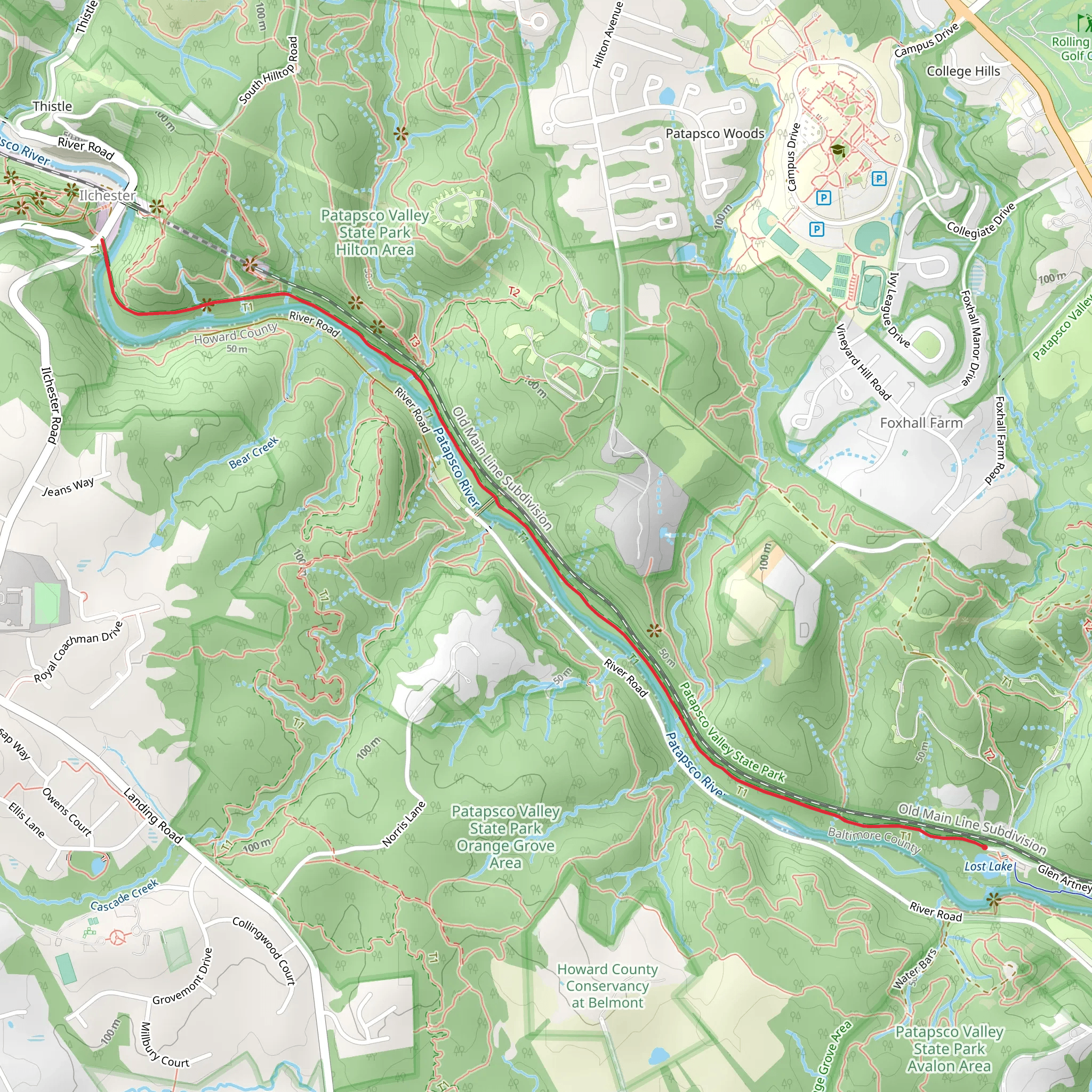 Grist Mill Trail mobile static map