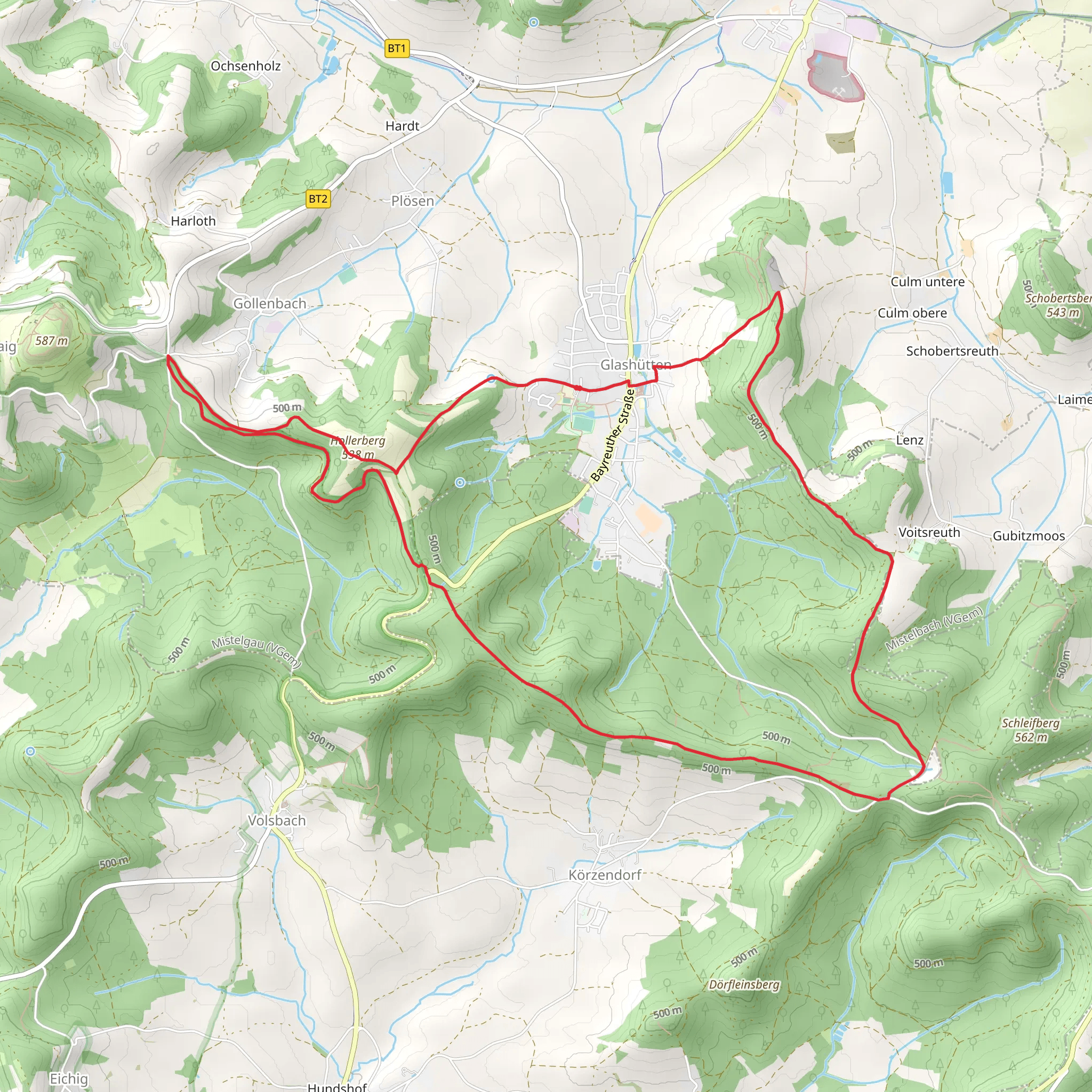 Glashuetten Hoehen Rundweg mobile static map
