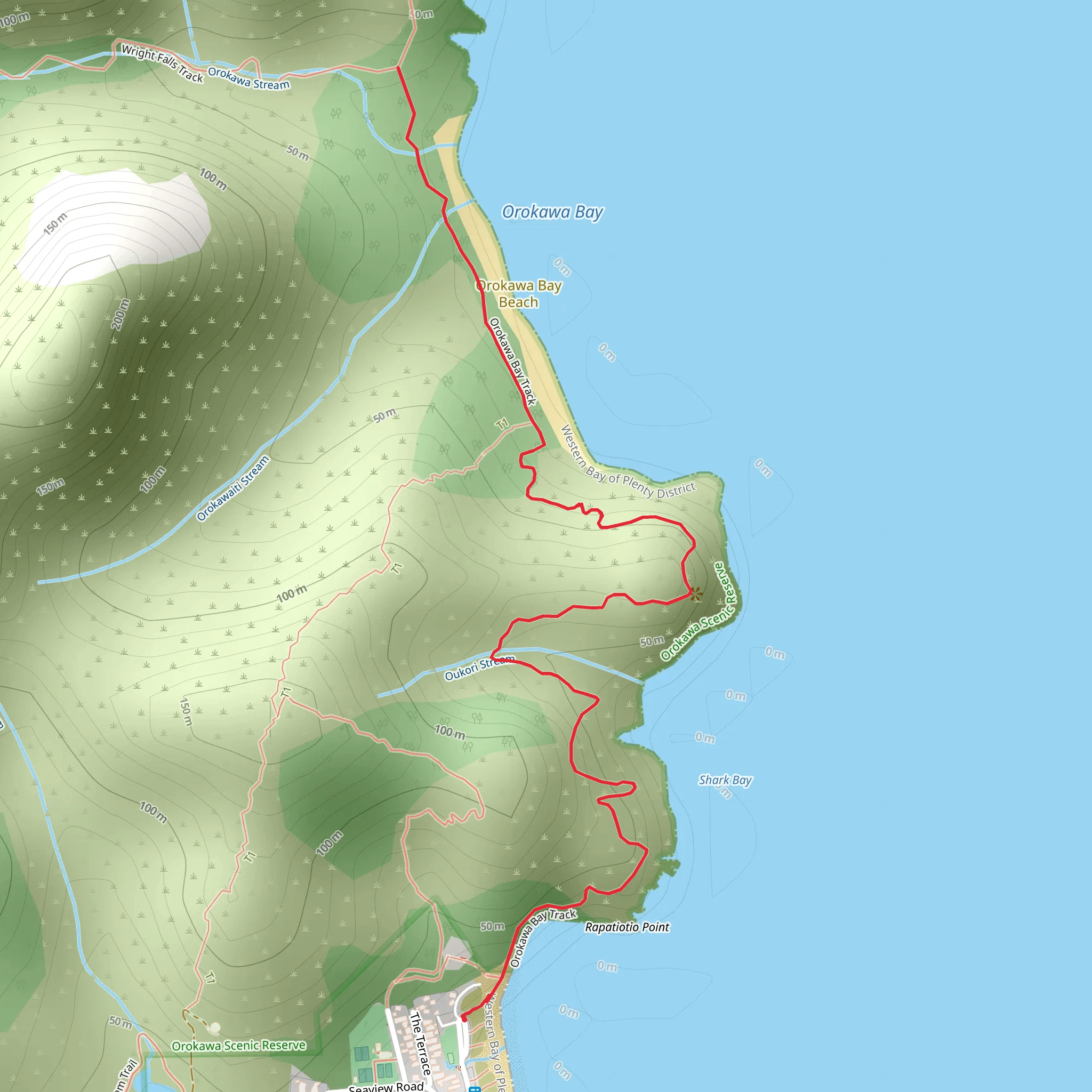 Orokawa Bay Track mobile static map