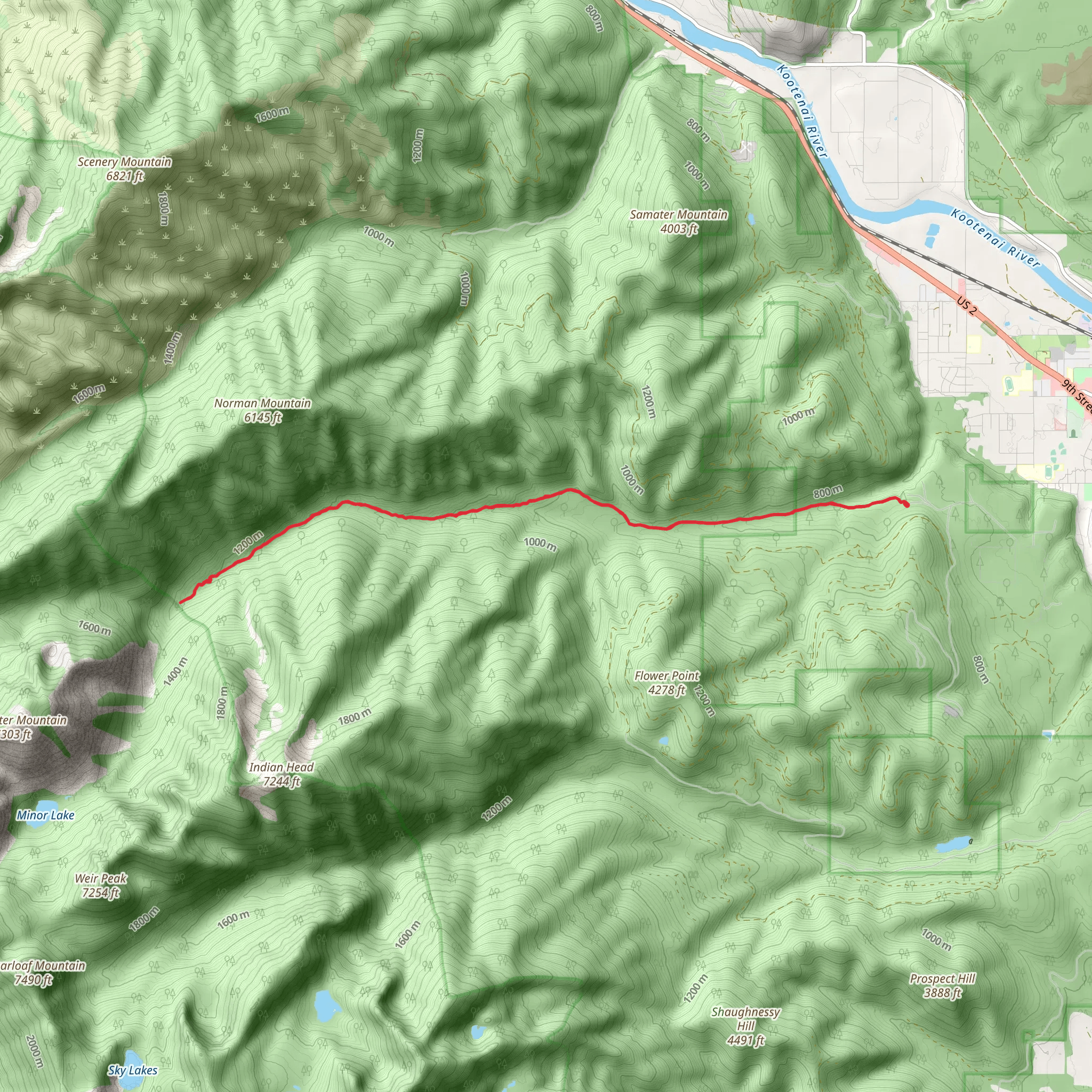 Parmenter Creek Trail mobile static map