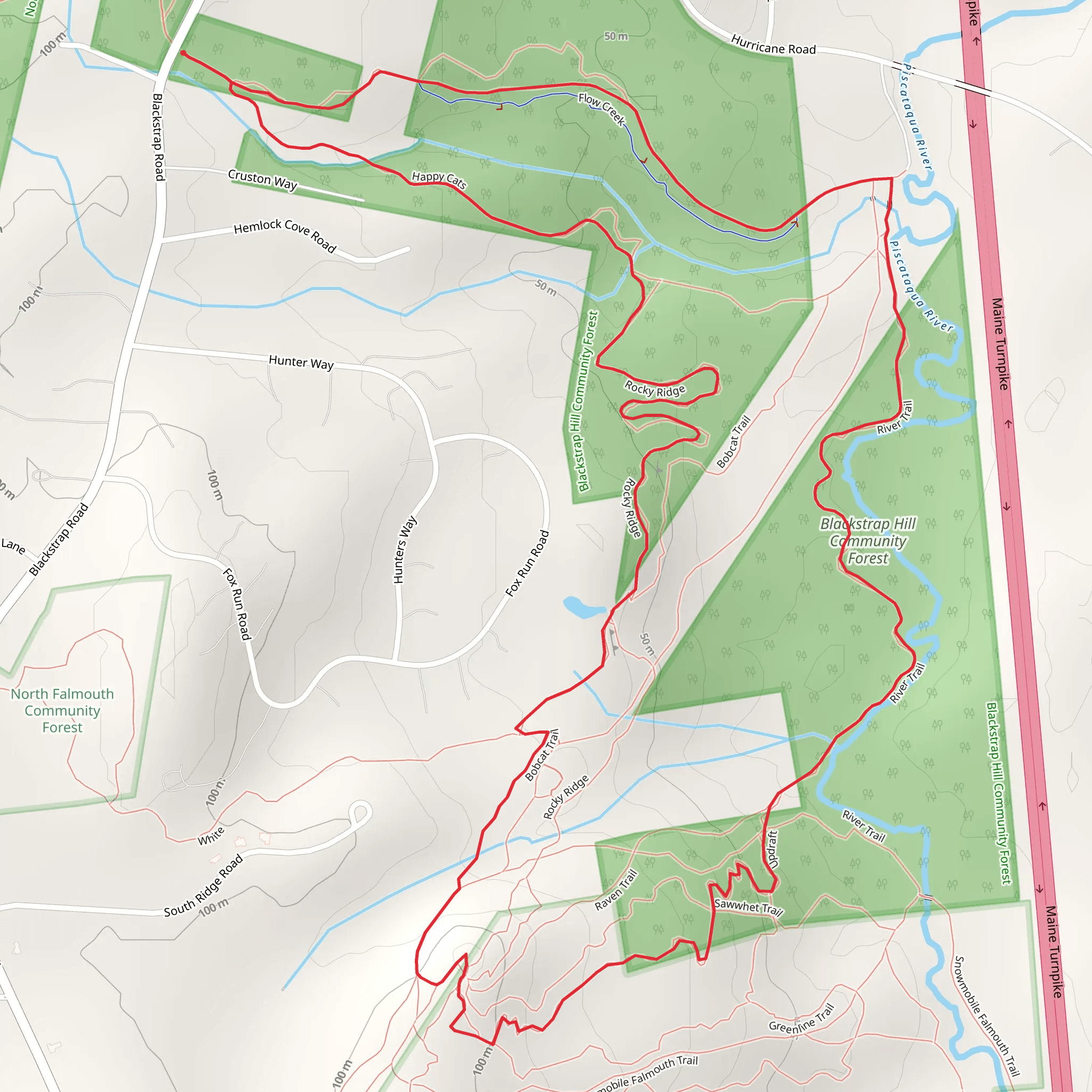 Piscataqua River via Cross Falmouth Trail mobile static map