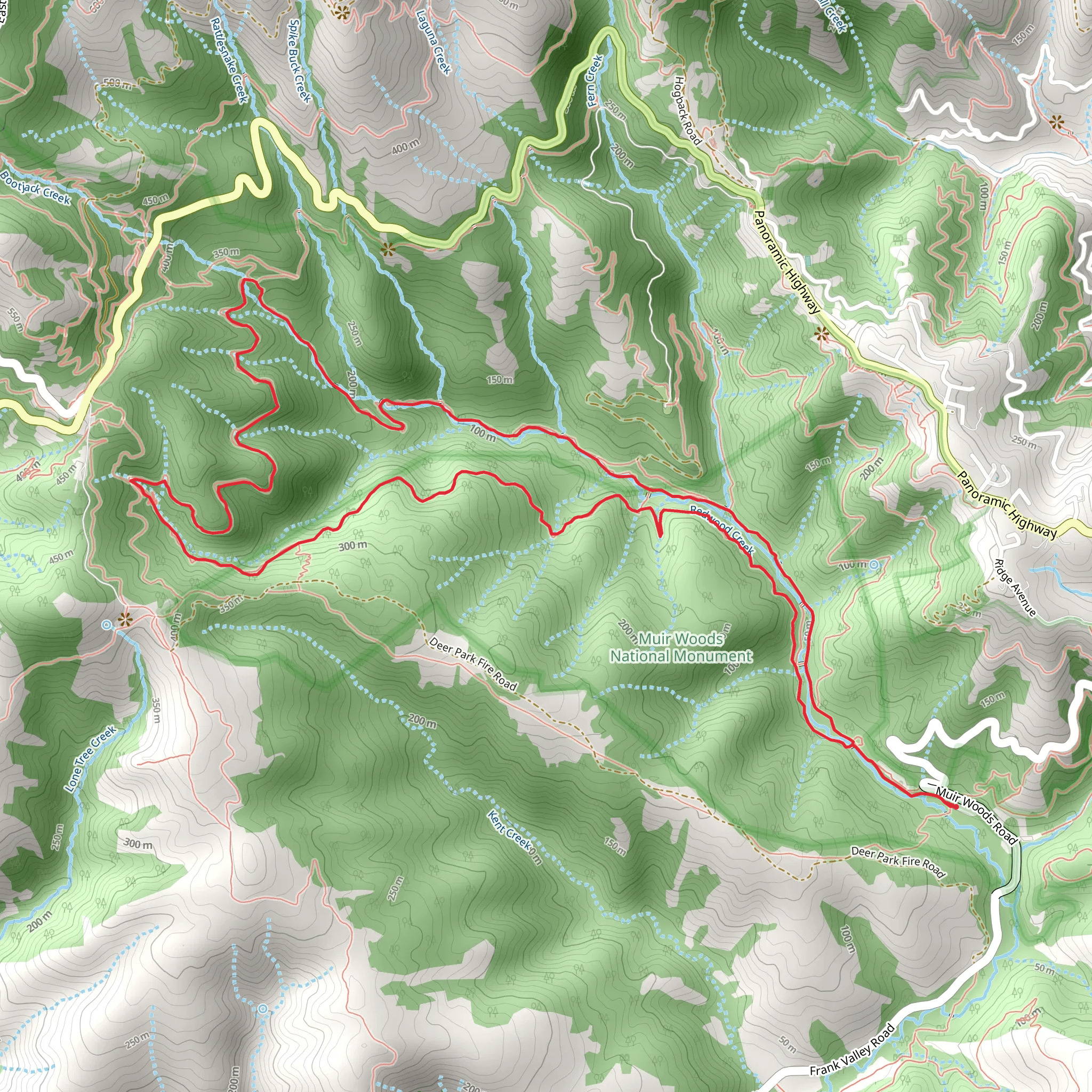 Fern Creek and Ben Johnson Loop Trail mobile static map