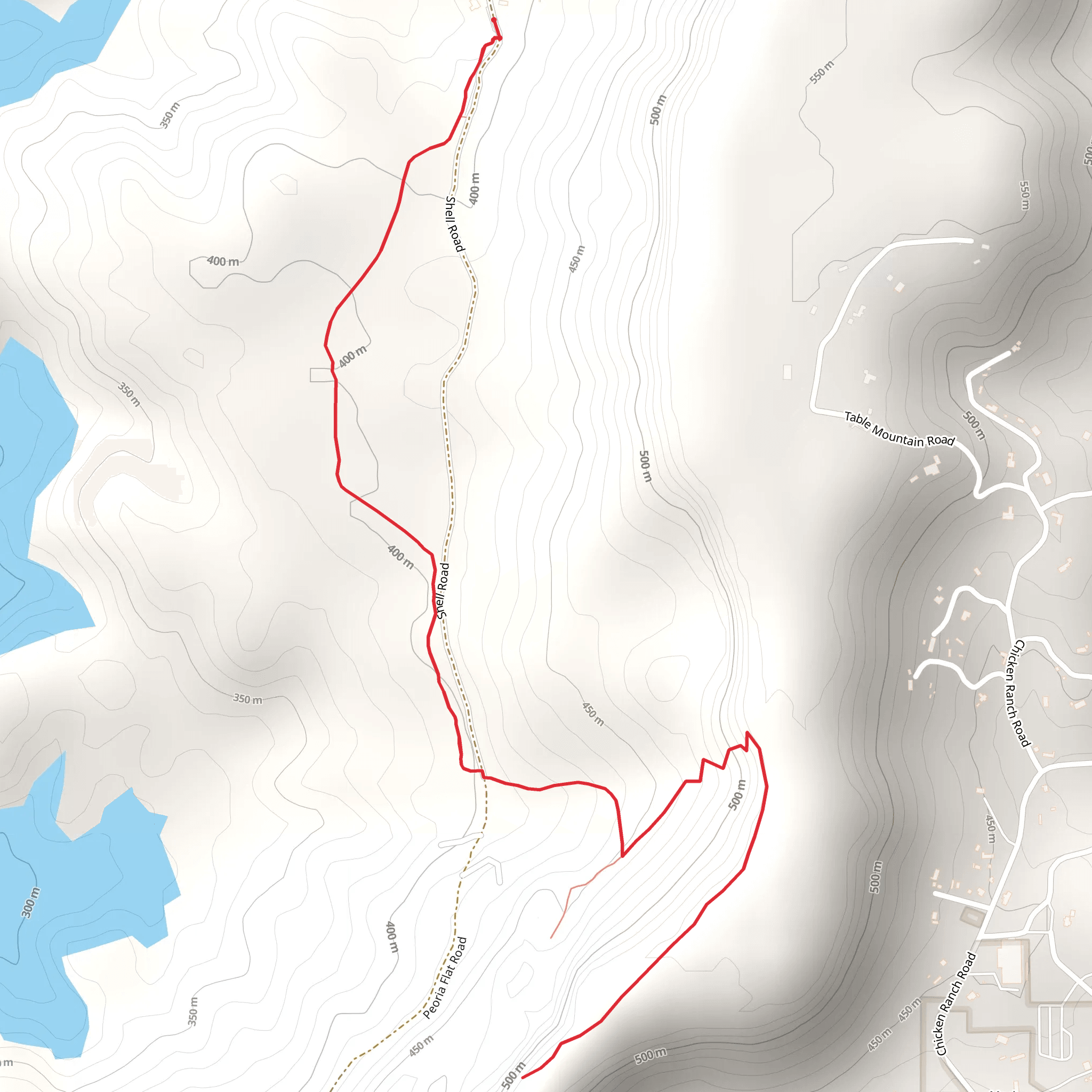 Shell Road Hill Trail mobile static map