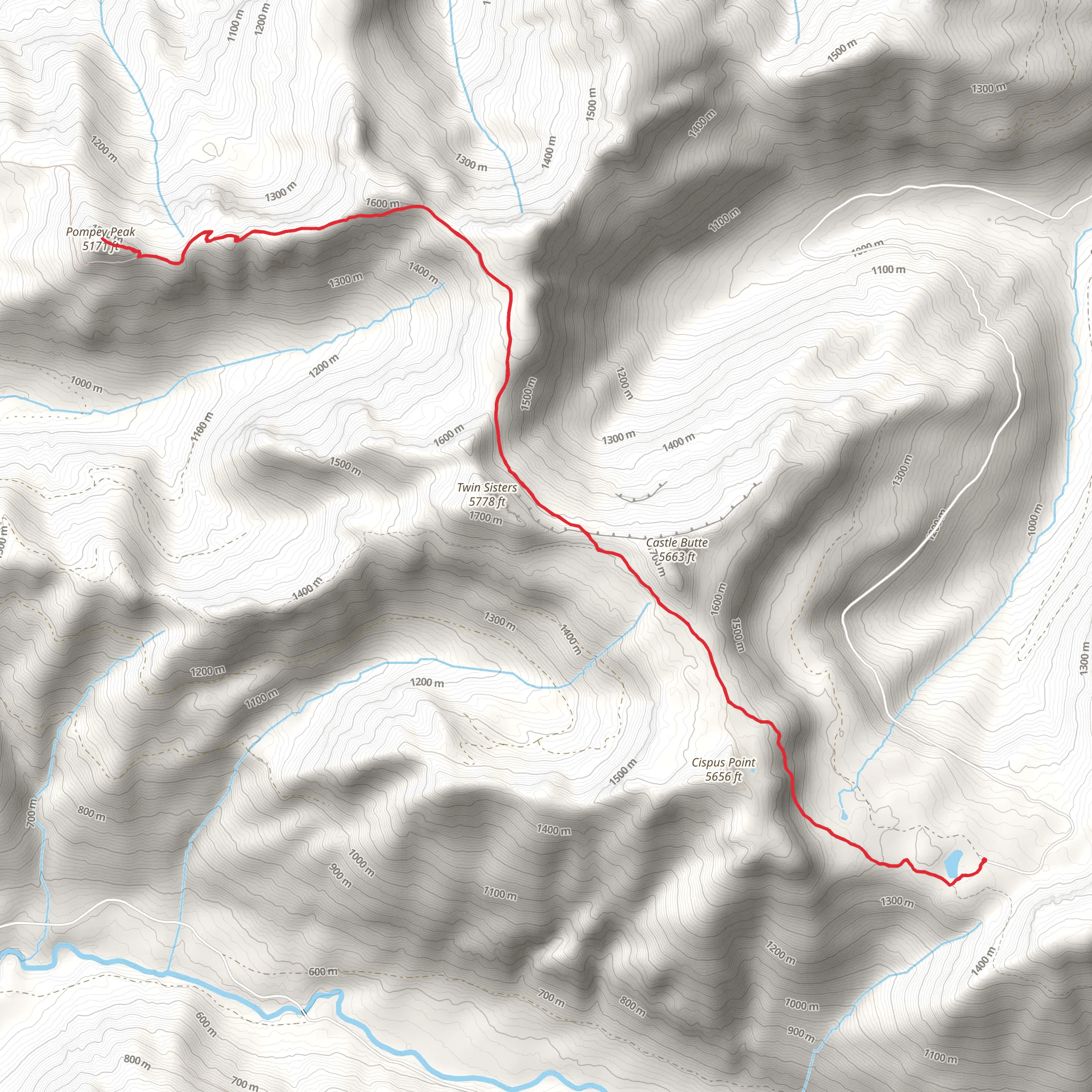 Pompey Peak via Klickitat Trail mobile static map