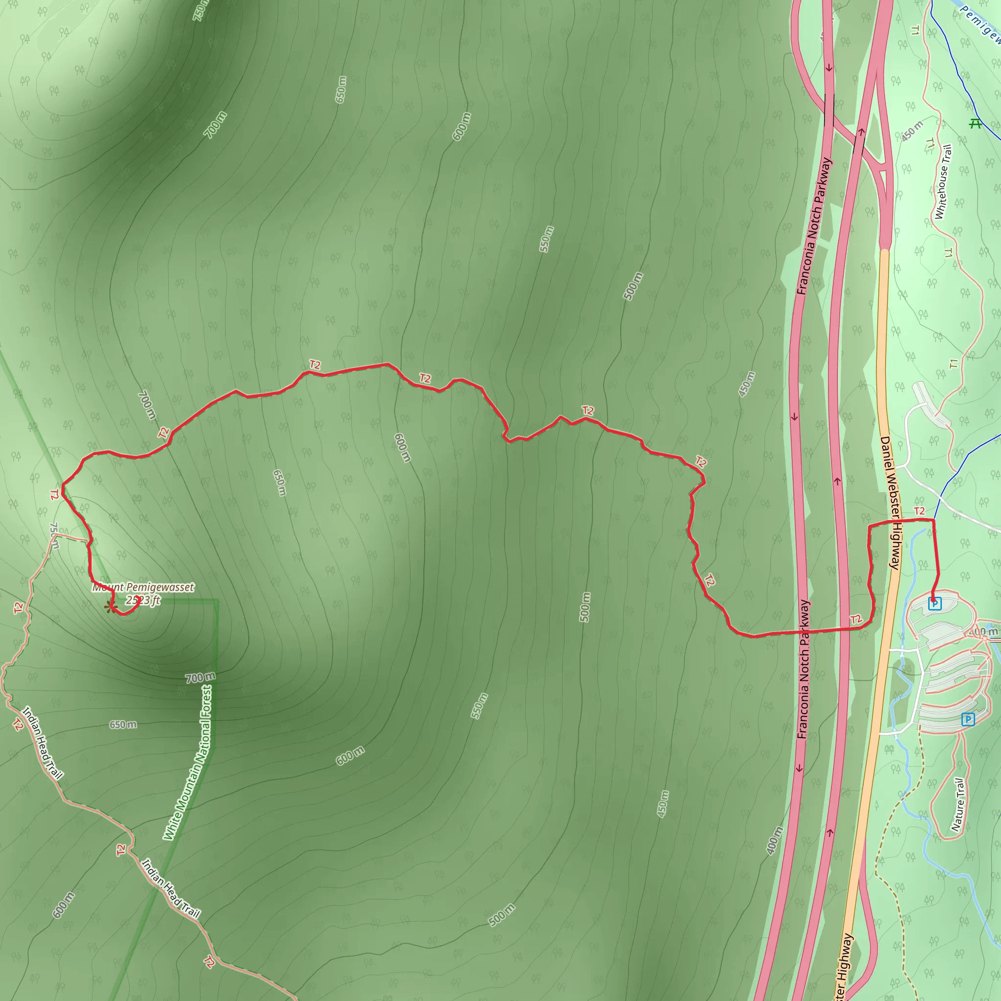 Mount Pemigewasset Trail mobile static map