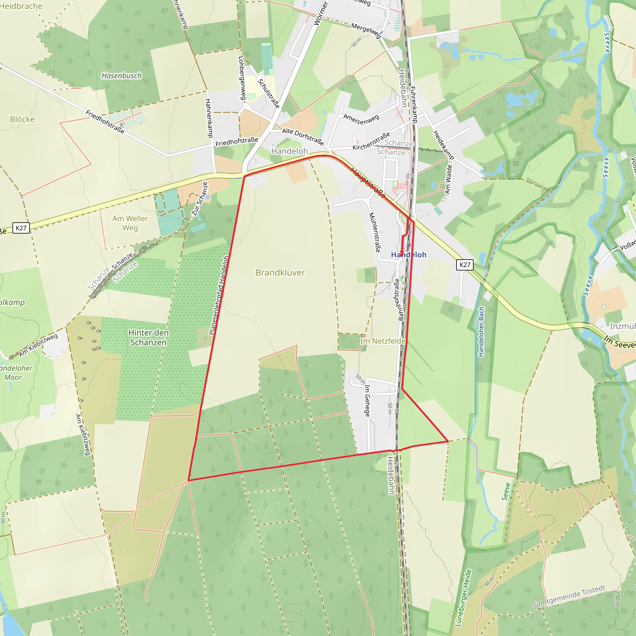 Handeloh Loop via Planetenlehrpfad Handeloh mobile static map