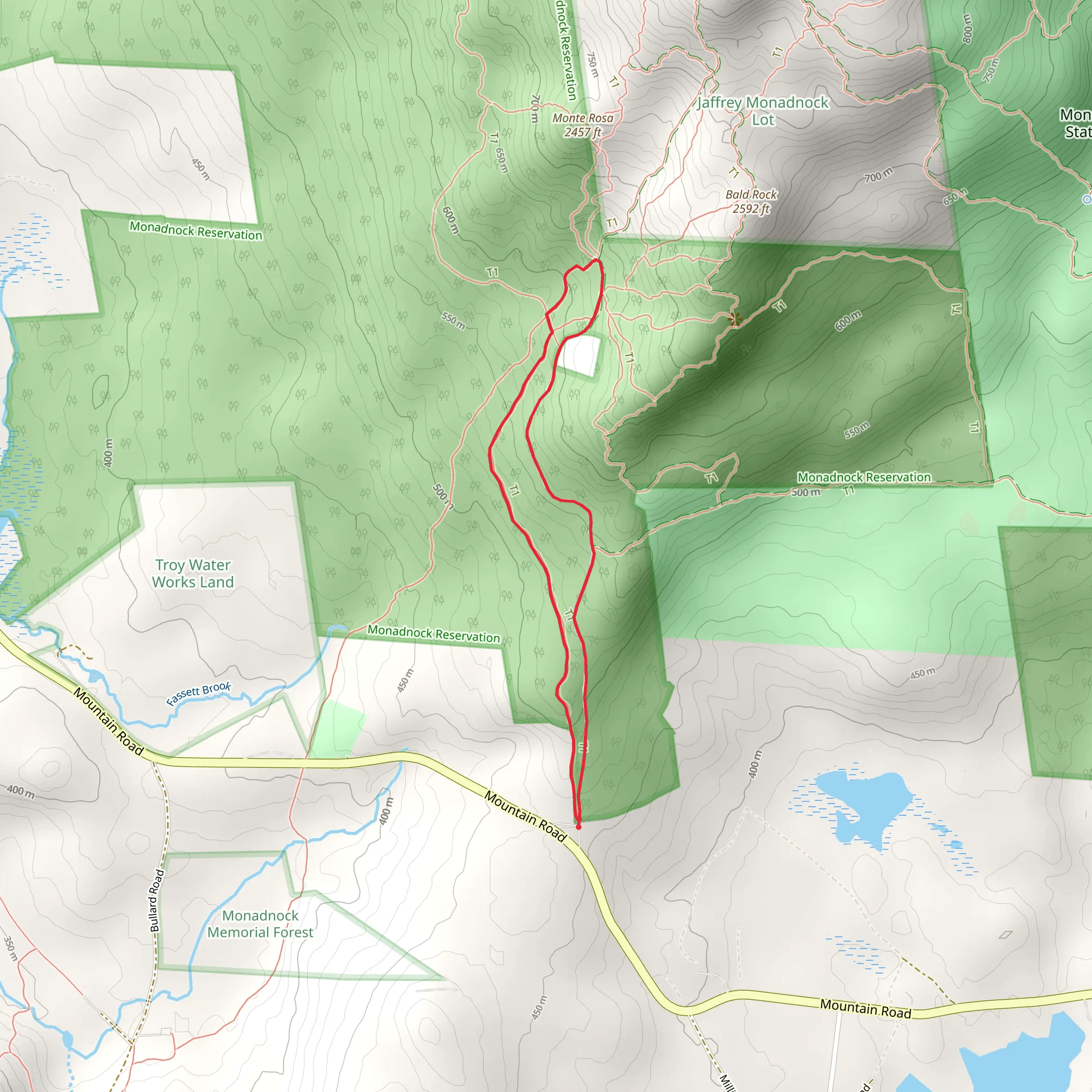 Old Halfway House Trail and White Arrow Trail Loop mobile static map