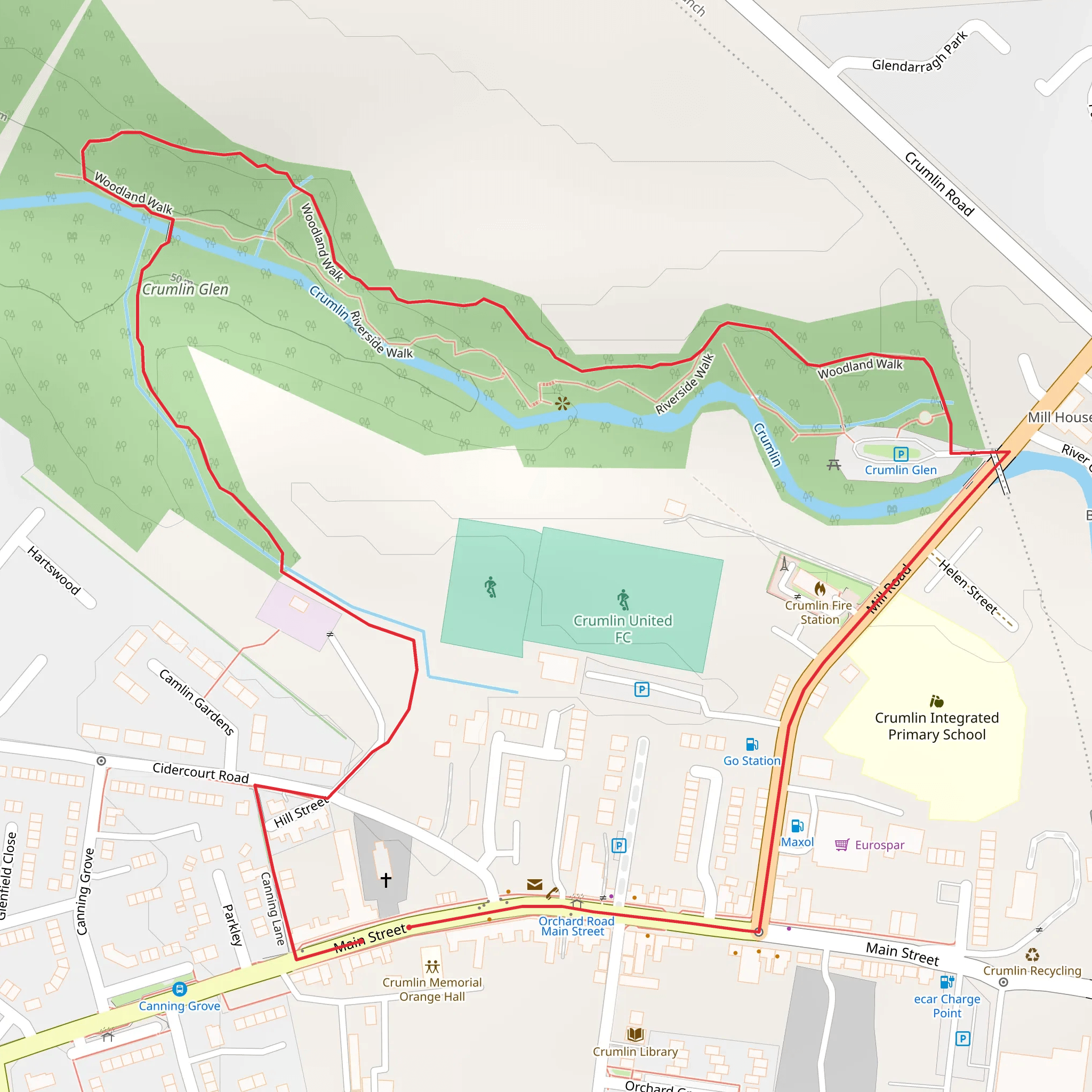 Crumlin Glen Loop mobile static map