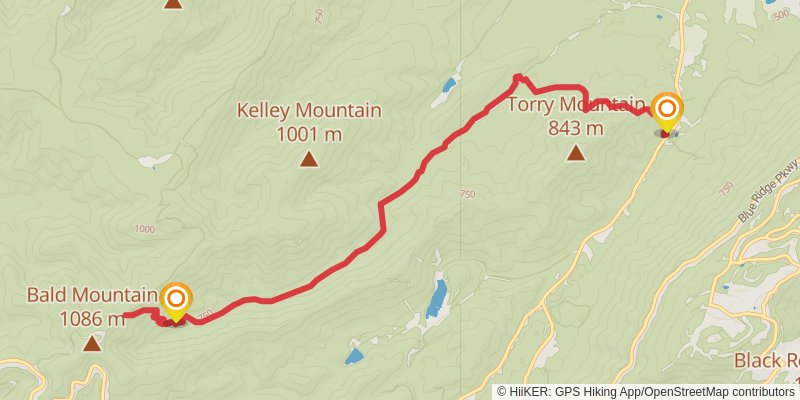 Mills Creek via Torry Ridge Trail stage 2 Map