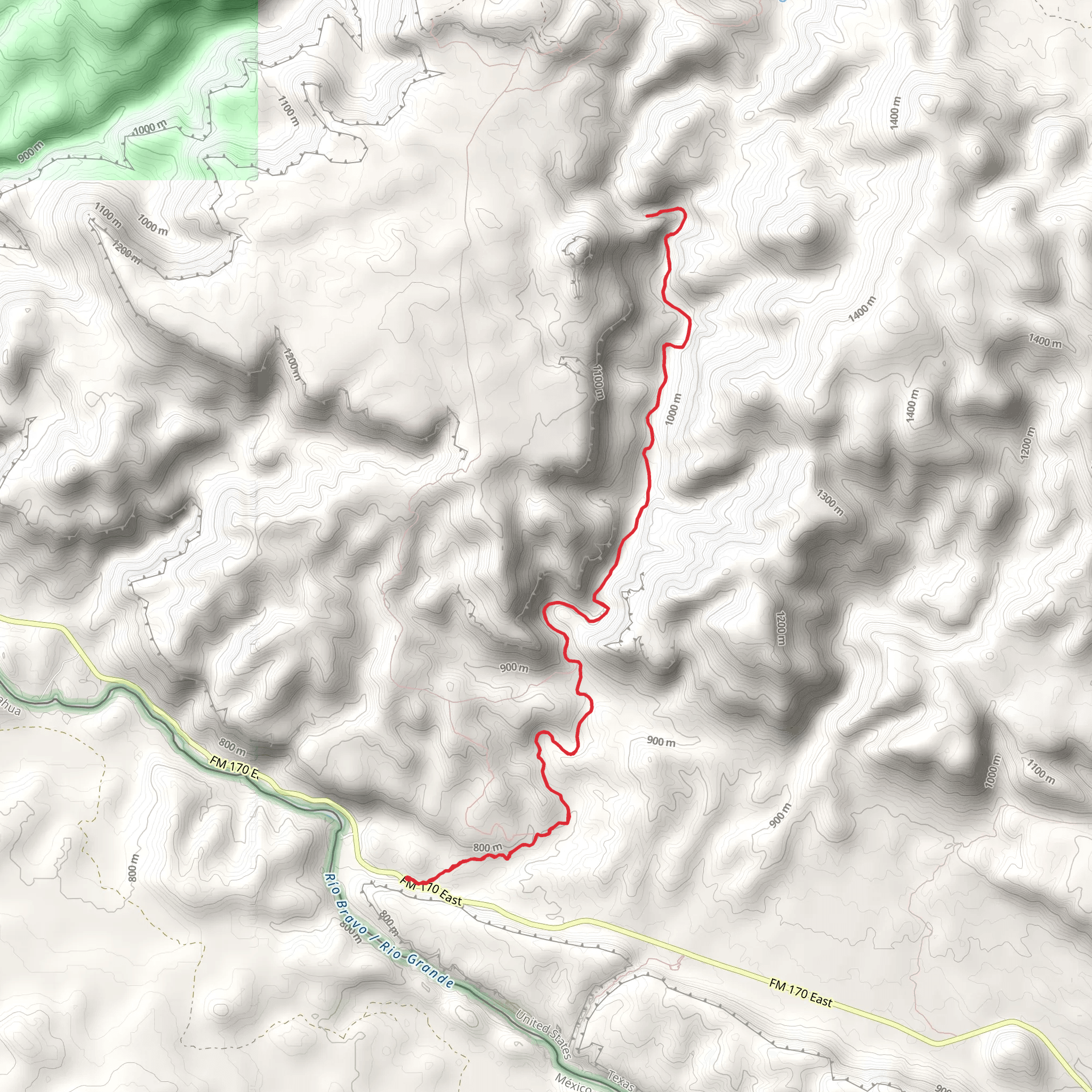 Rancherias Canyon Trail mobile static map