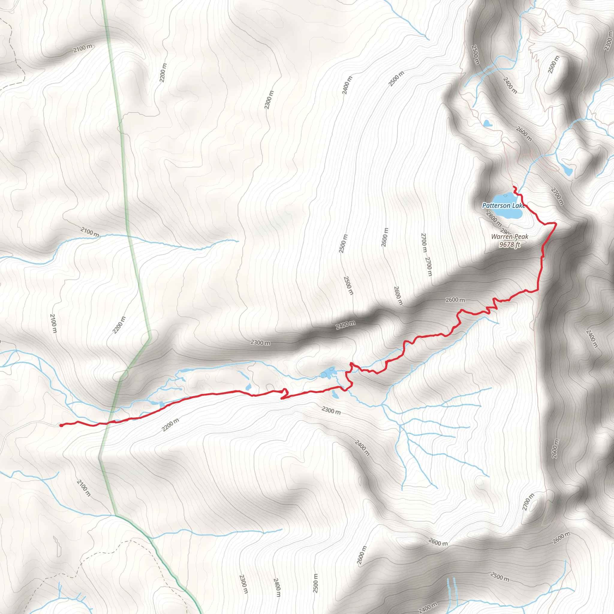 Patterson Lake via Pine Creek Trail mobile static map