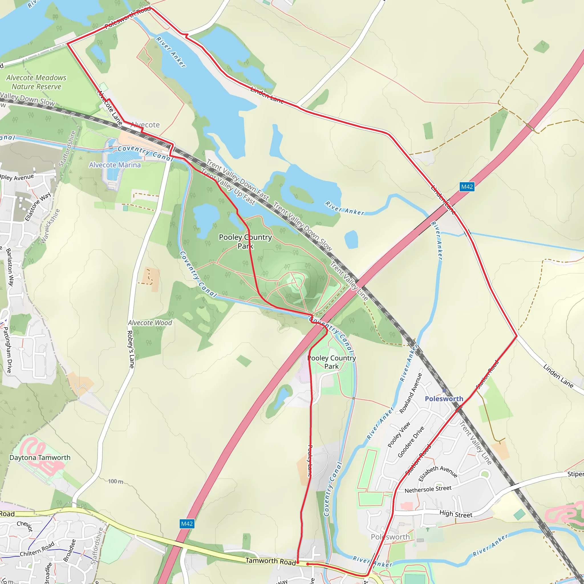 Pooley Country Park mobile static map