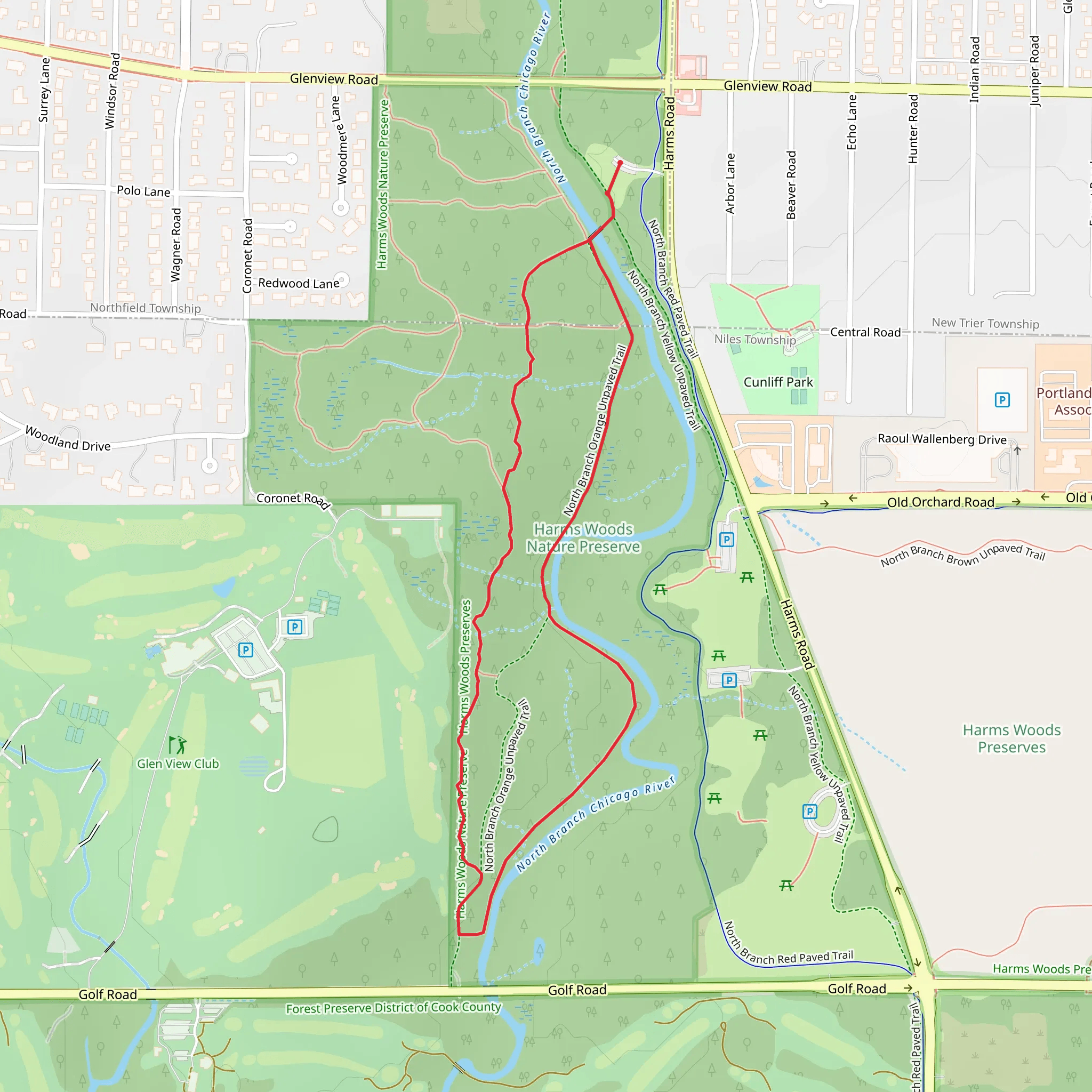 North Branch Orange Unpaved Loop Trail mobile static map