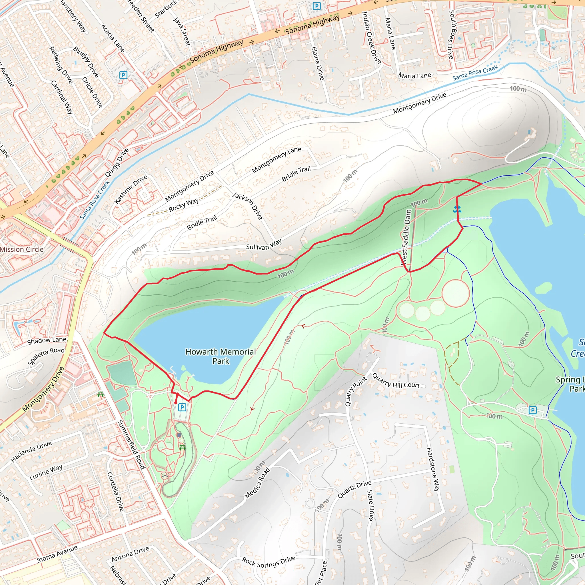 Lake Ralphine Loop mobile static map