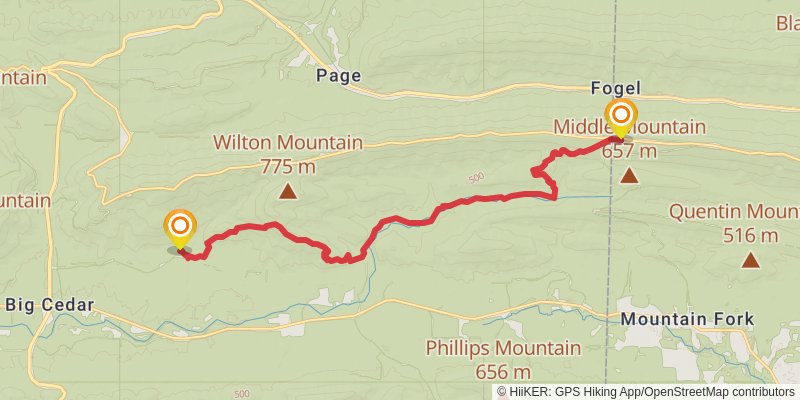 Ouachita National Recreation Trail stage 3 Map