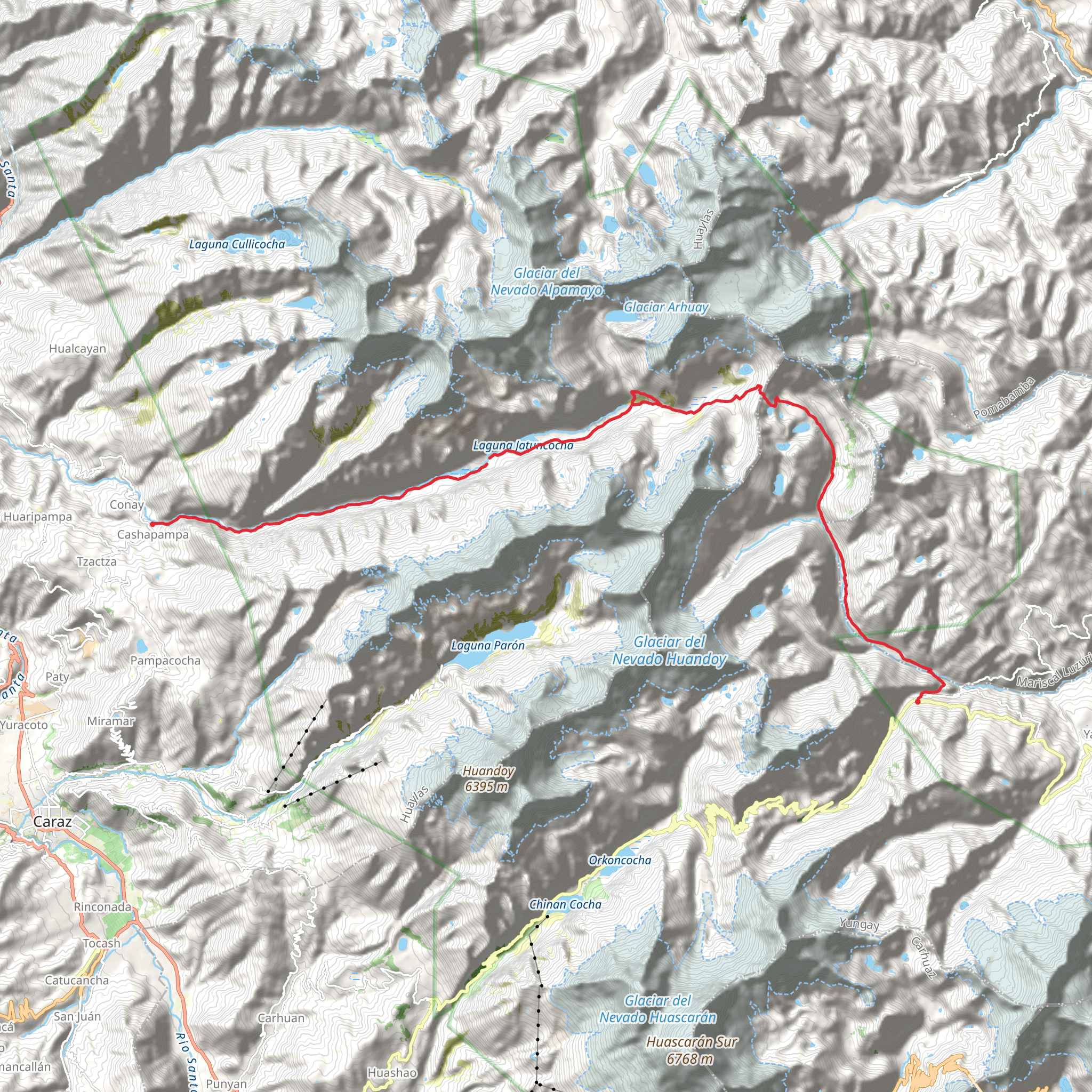 Santa Cruz Trek mobile static map