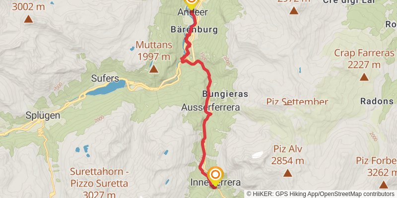 Walserweg stage 7 Map