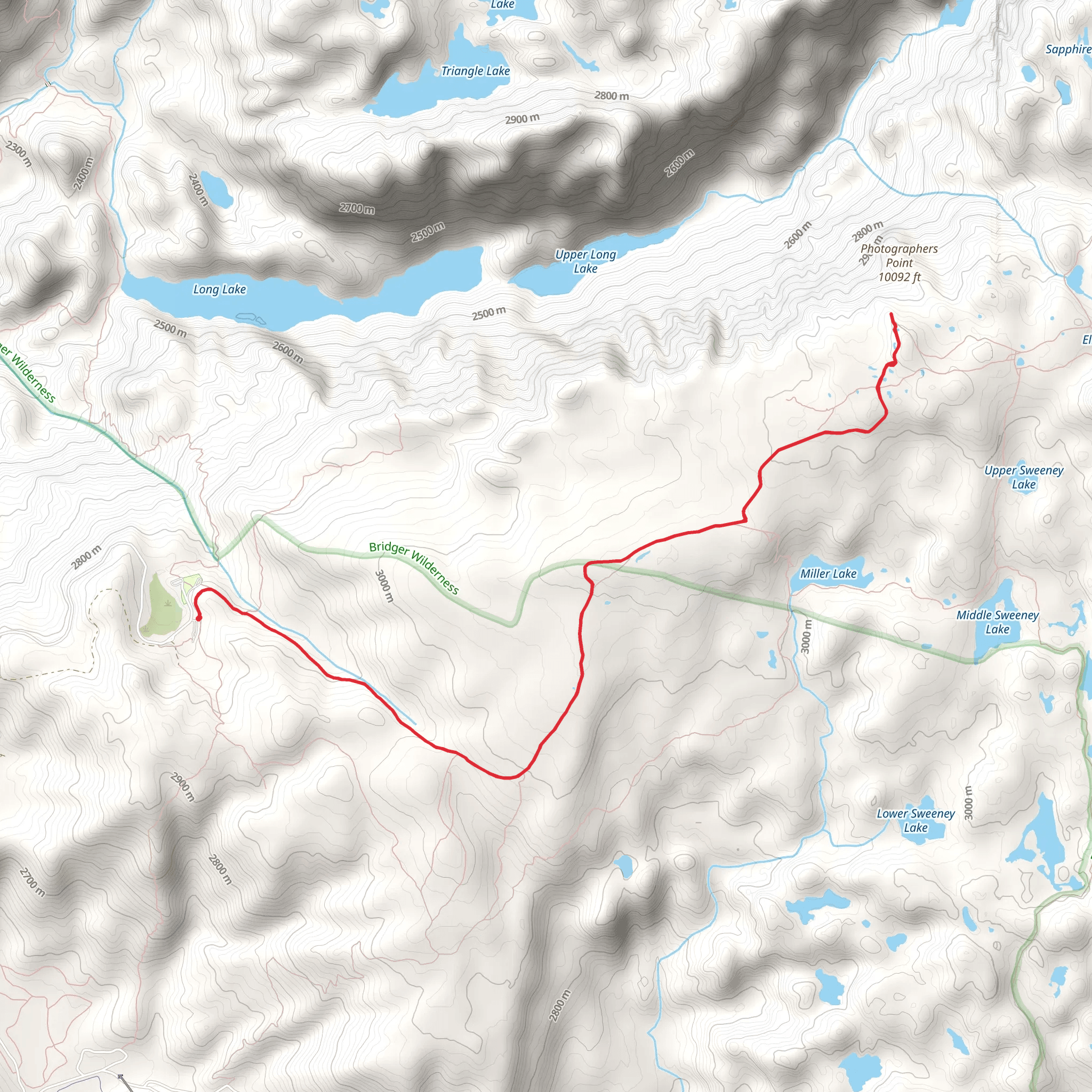 Photographers Point via Pole Creek Trail mobile static map