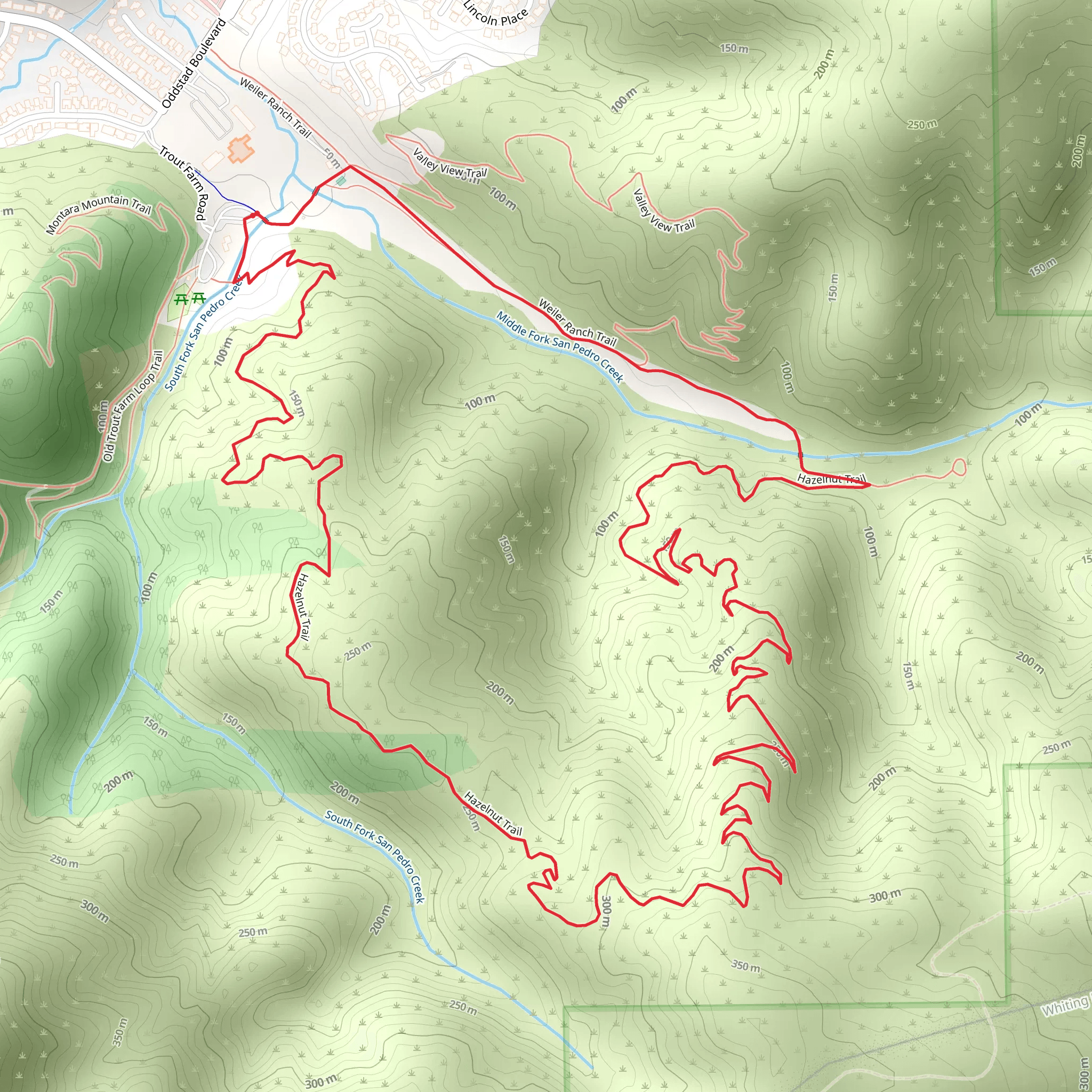 Hazelnut Trail and Weiler Ranch Loop Trail mobile static map