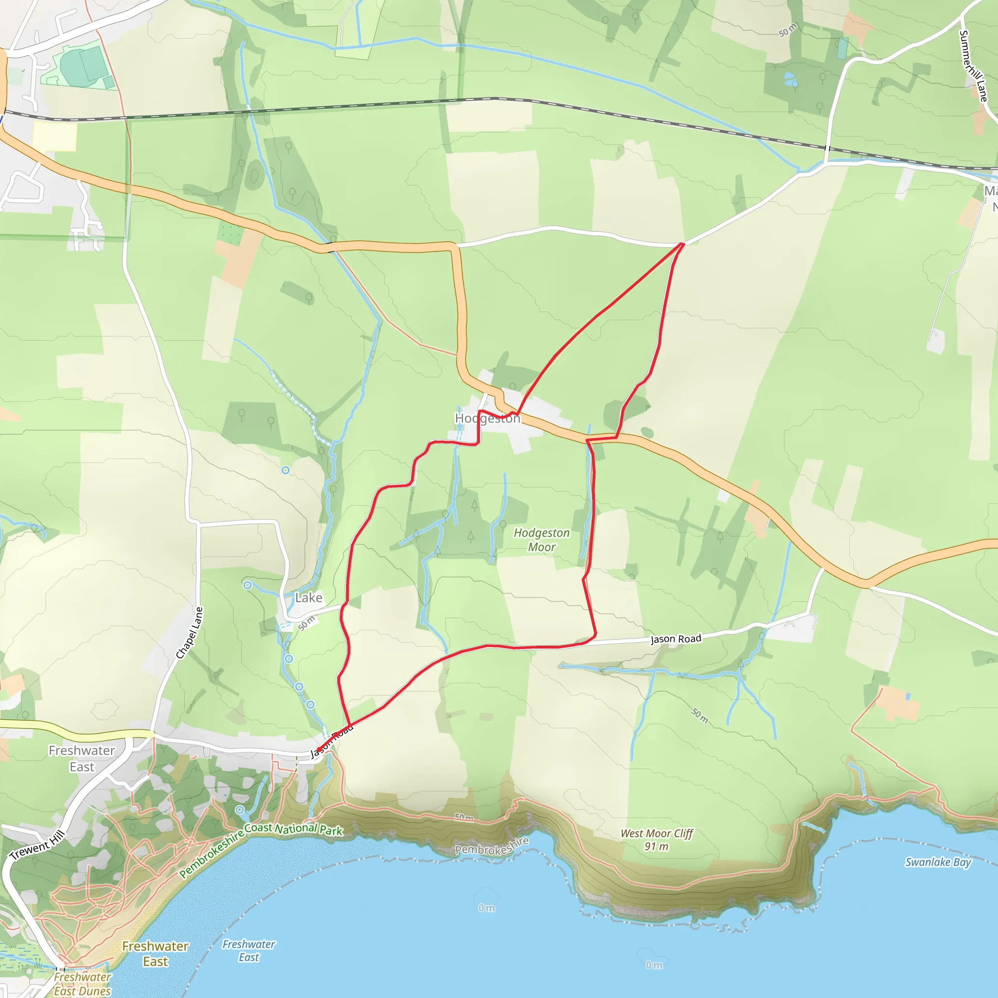 Hodgeston Trail mobile static map