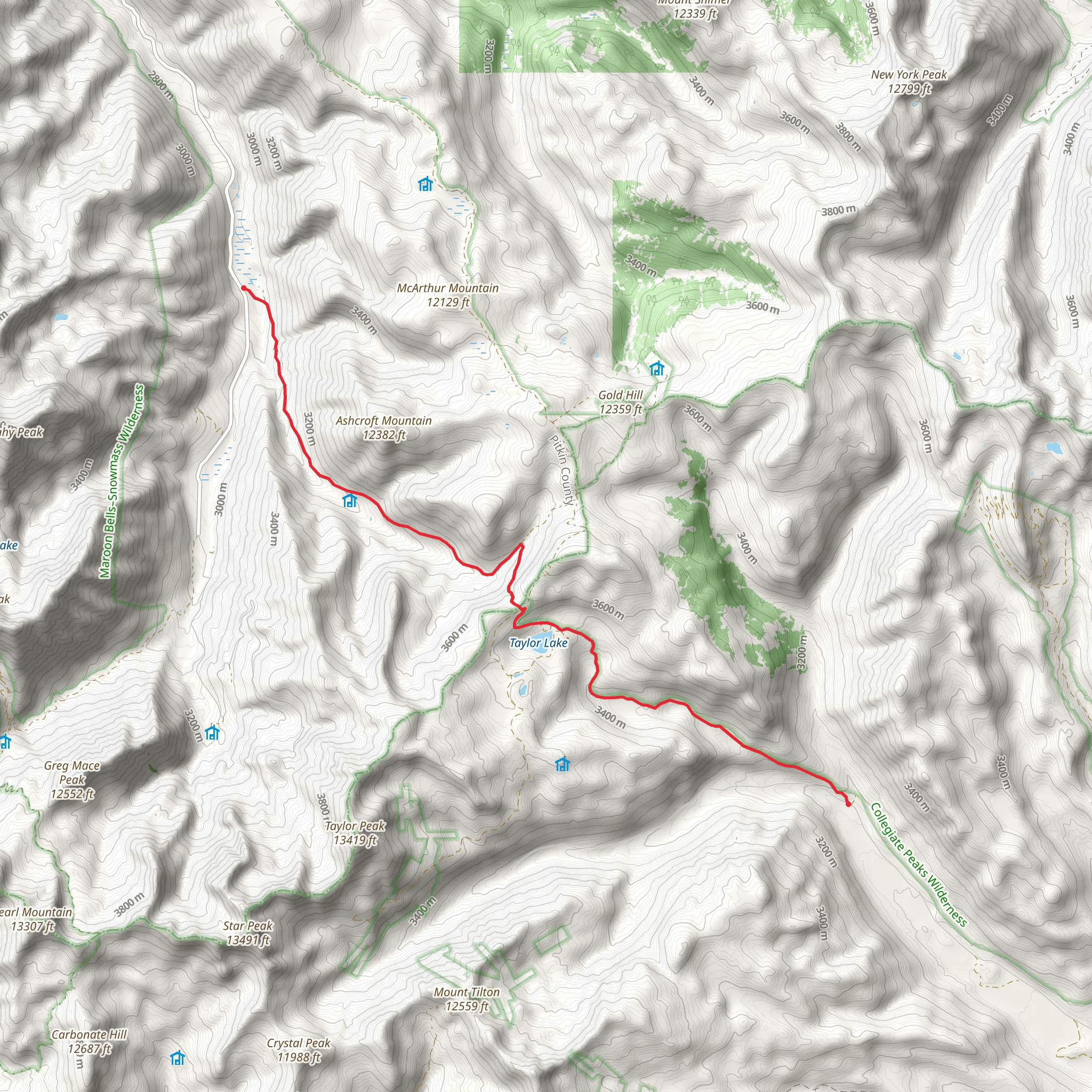 American Discovery Trail, Taylor Lake and Express Creek Road mobile static map