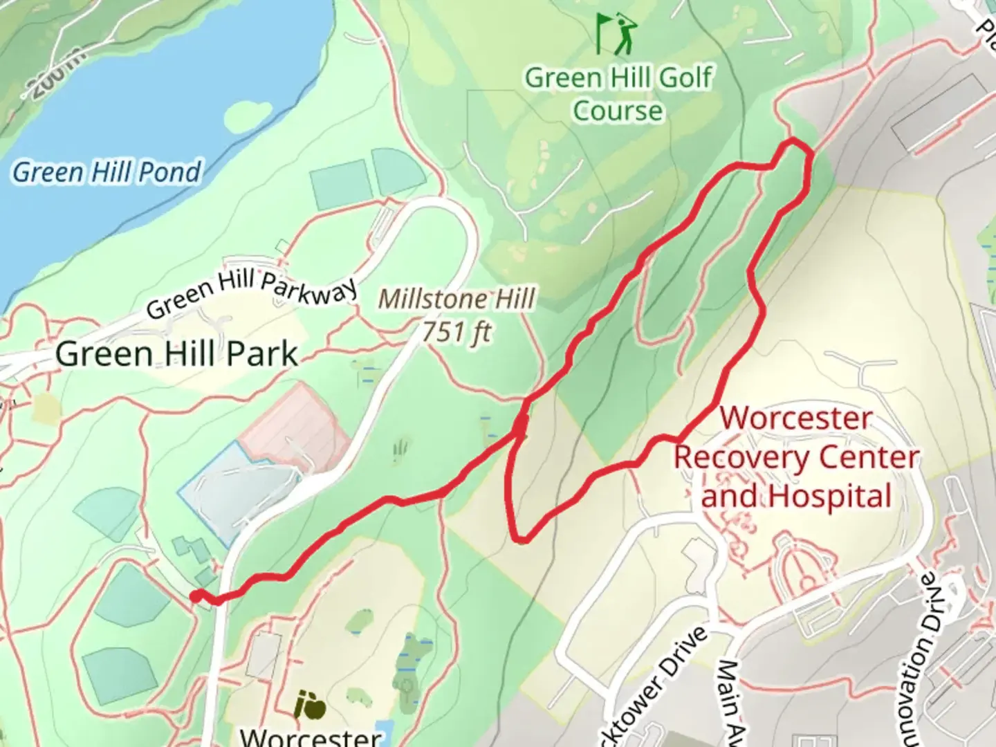 An image depicting the trail Ghost and East-West Loop Trail and its surrounding area.