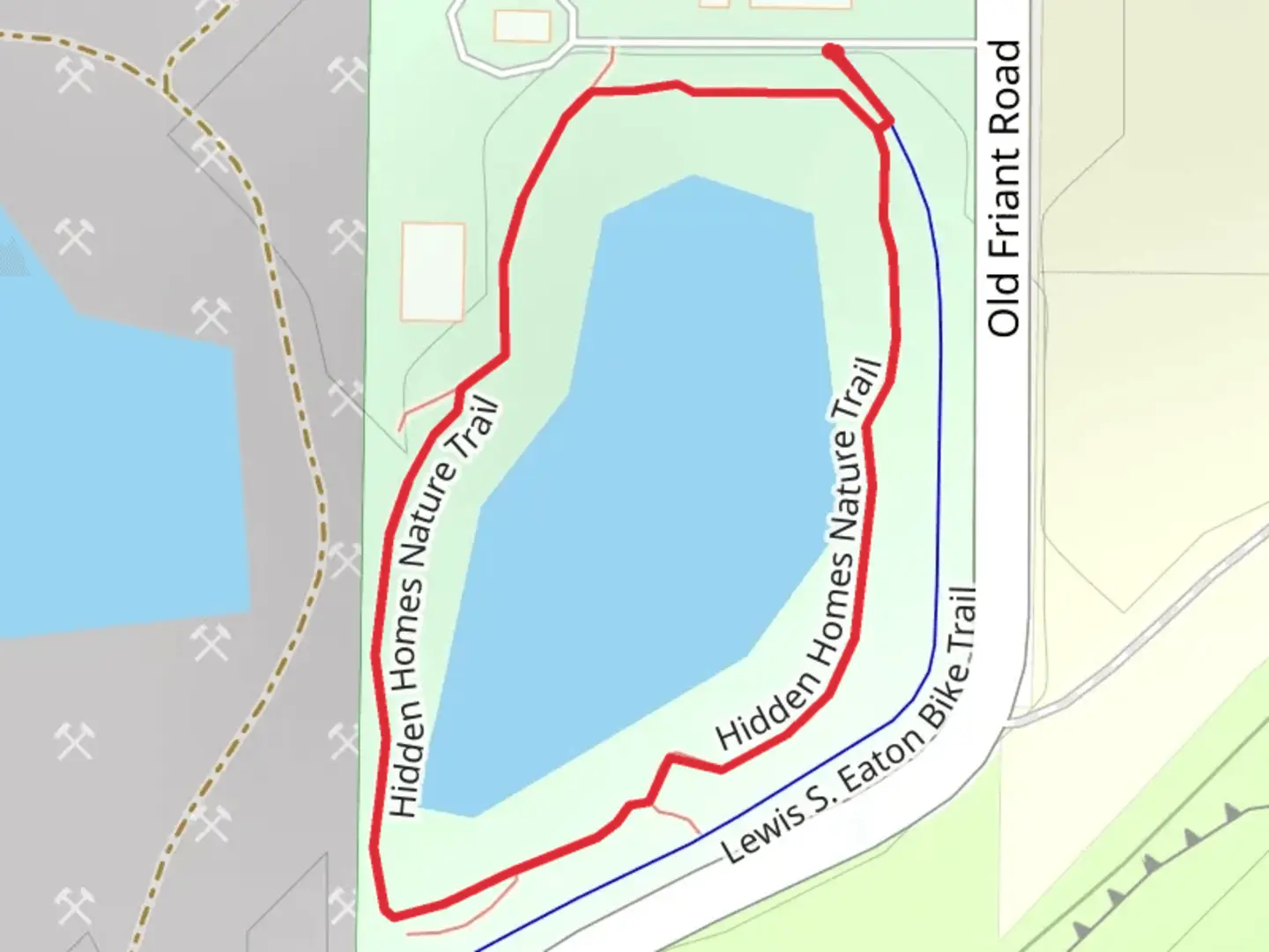 An image depicting the trail Hidden Homes Nature Loop Trail and its surrounding area.
