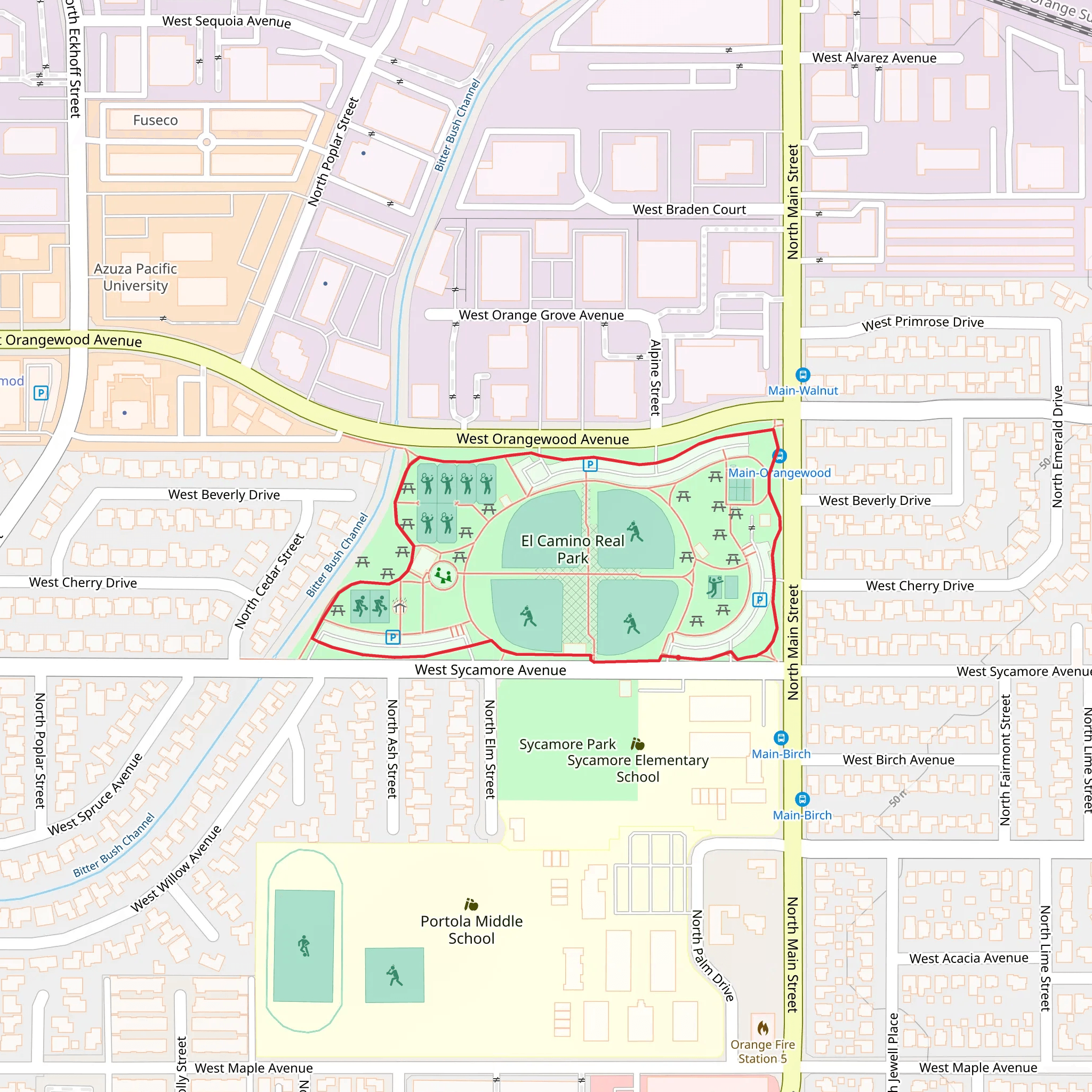 El Camino Real Park Loop mobile static map