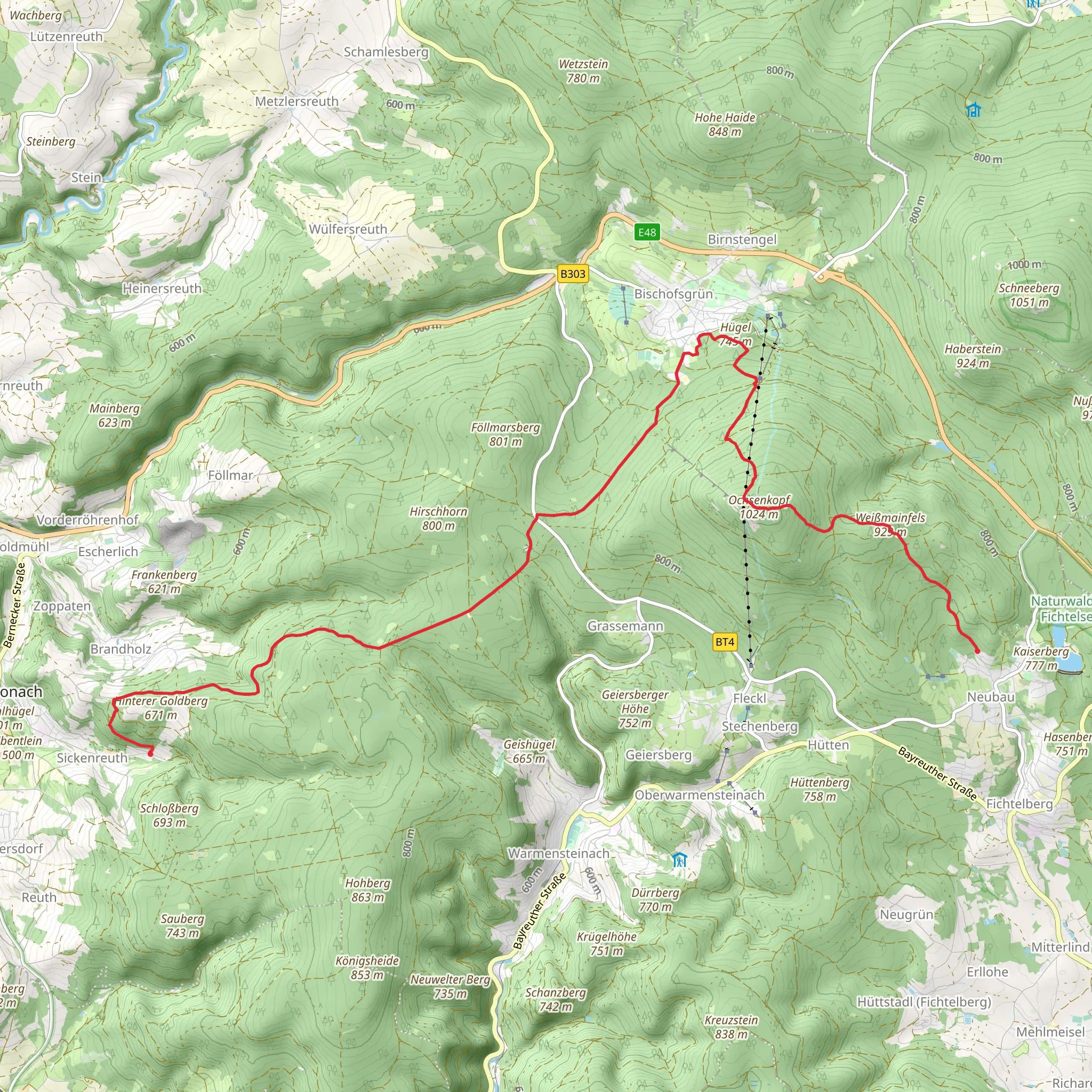 Neubau to Gesegneter Friedrich Walk mobile static map