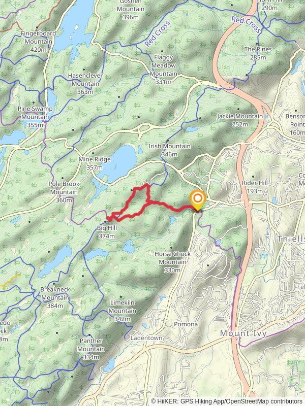 Big Hill and Jackie Jones Mountain via Long Path mobile static map