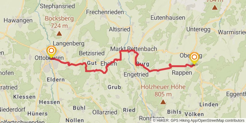 Crescentia - Pilgerweg stage 2 Map