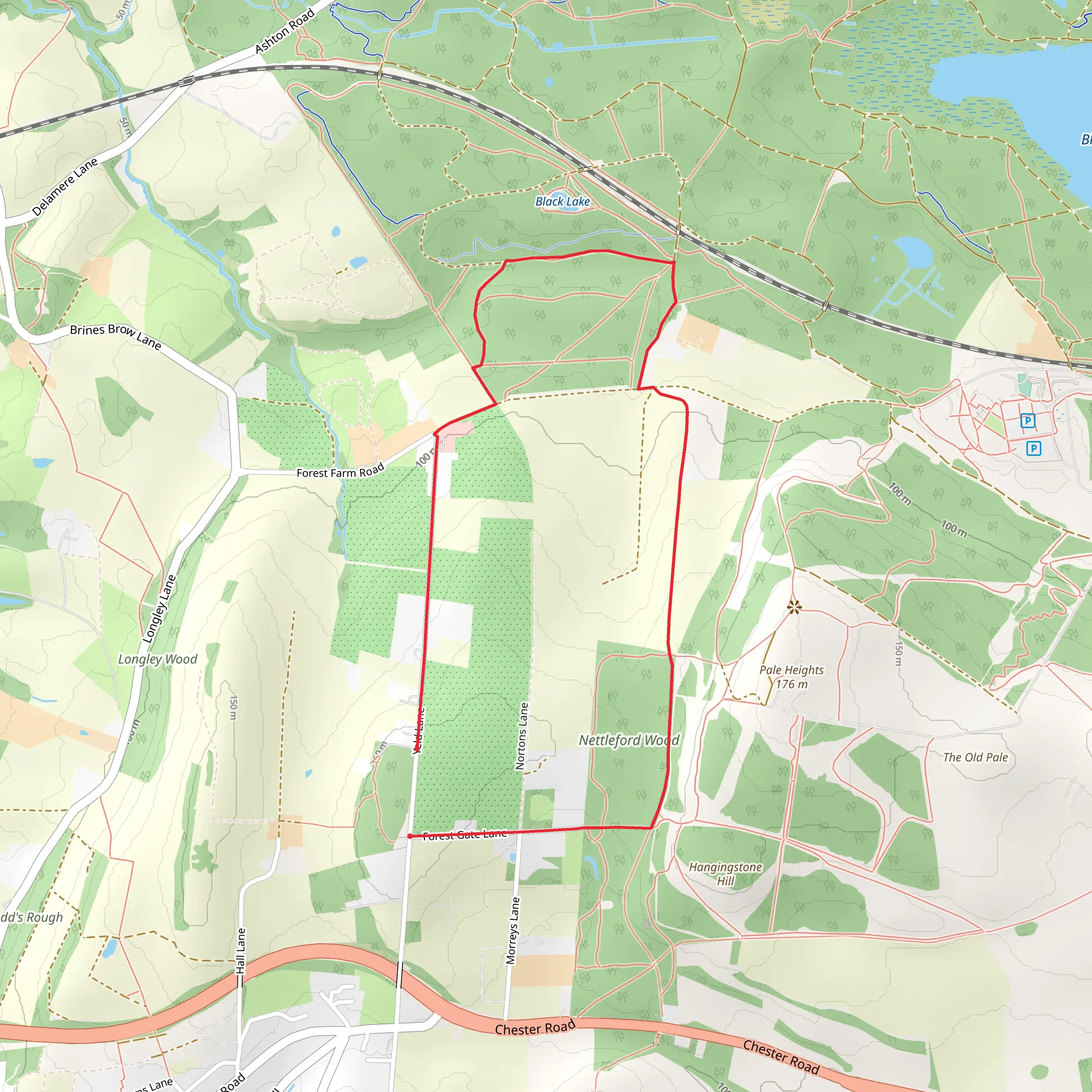 Nettleford Wood Loop mobile static map