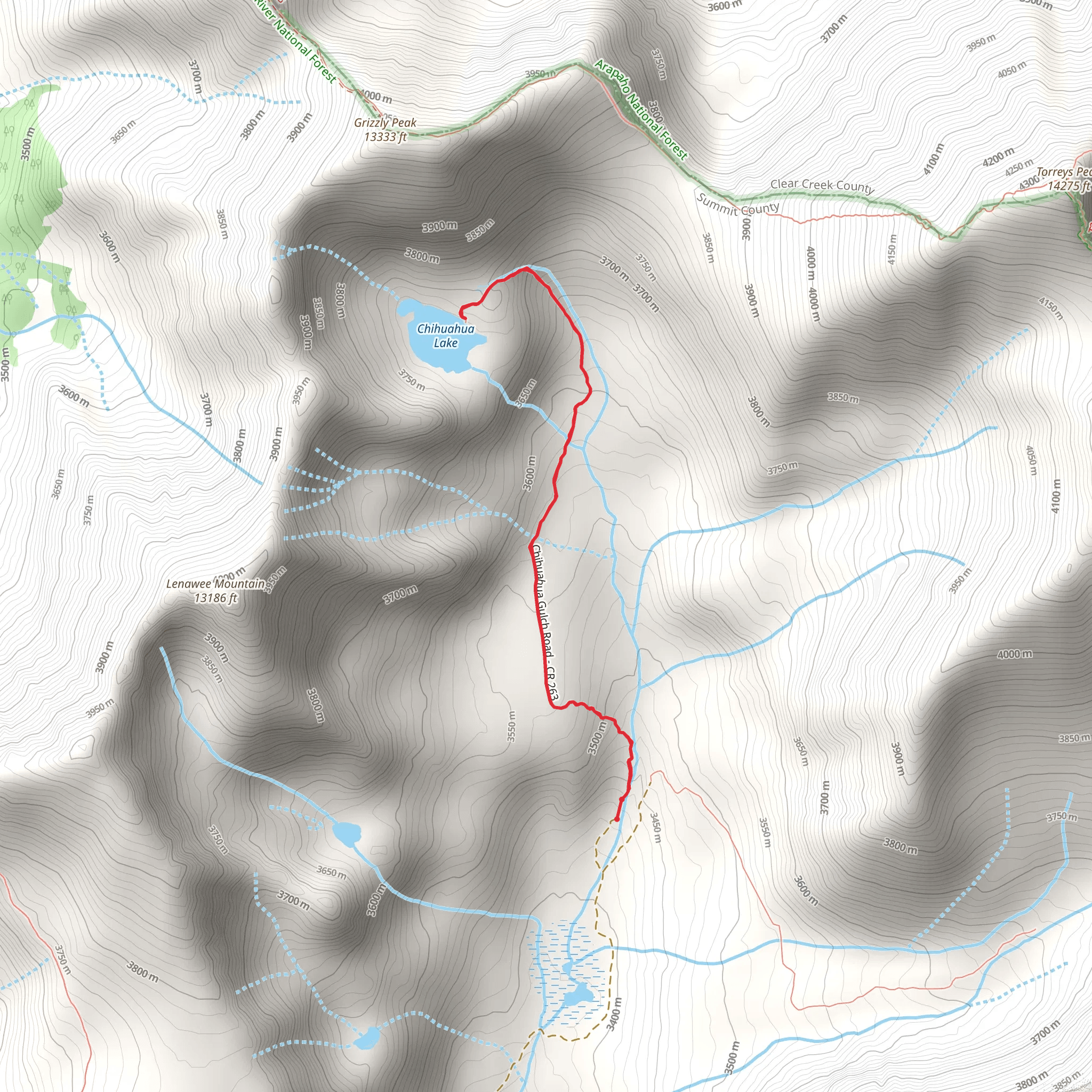 Chihuahua Lake Trail mobile static map