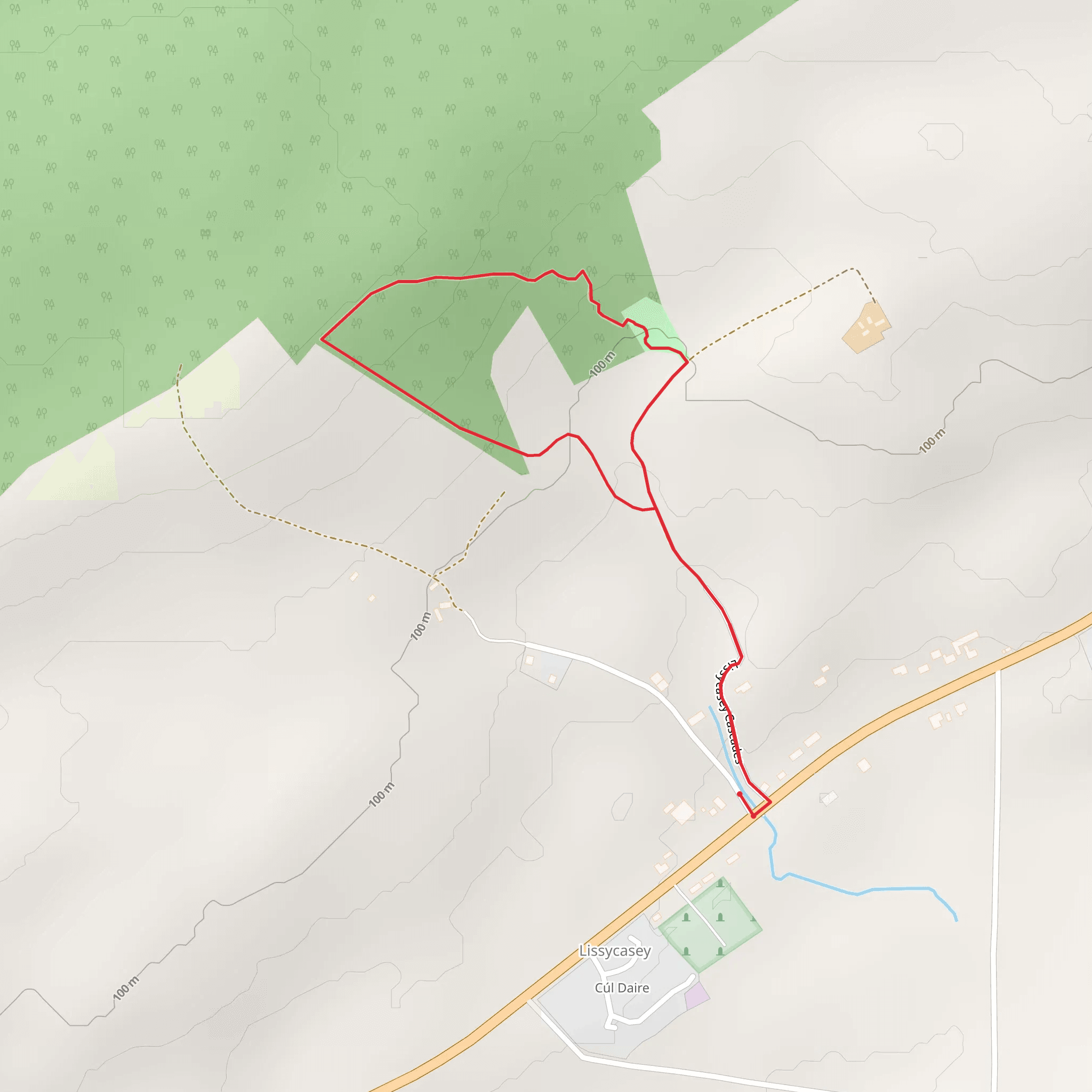 Lissycasey Cascades Loop mobile static map