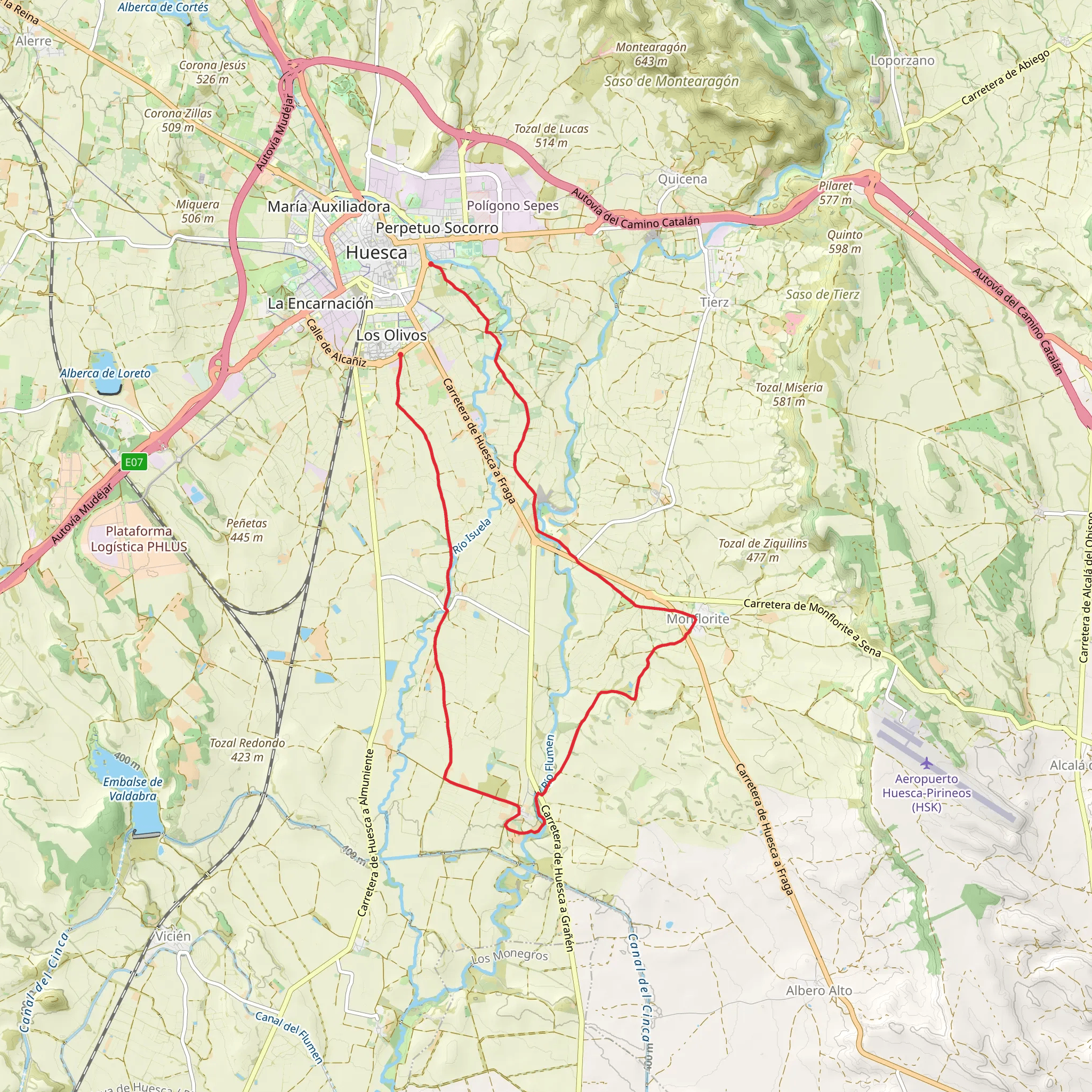 Huesca - Monflorite PR HU 143 mobile static map
