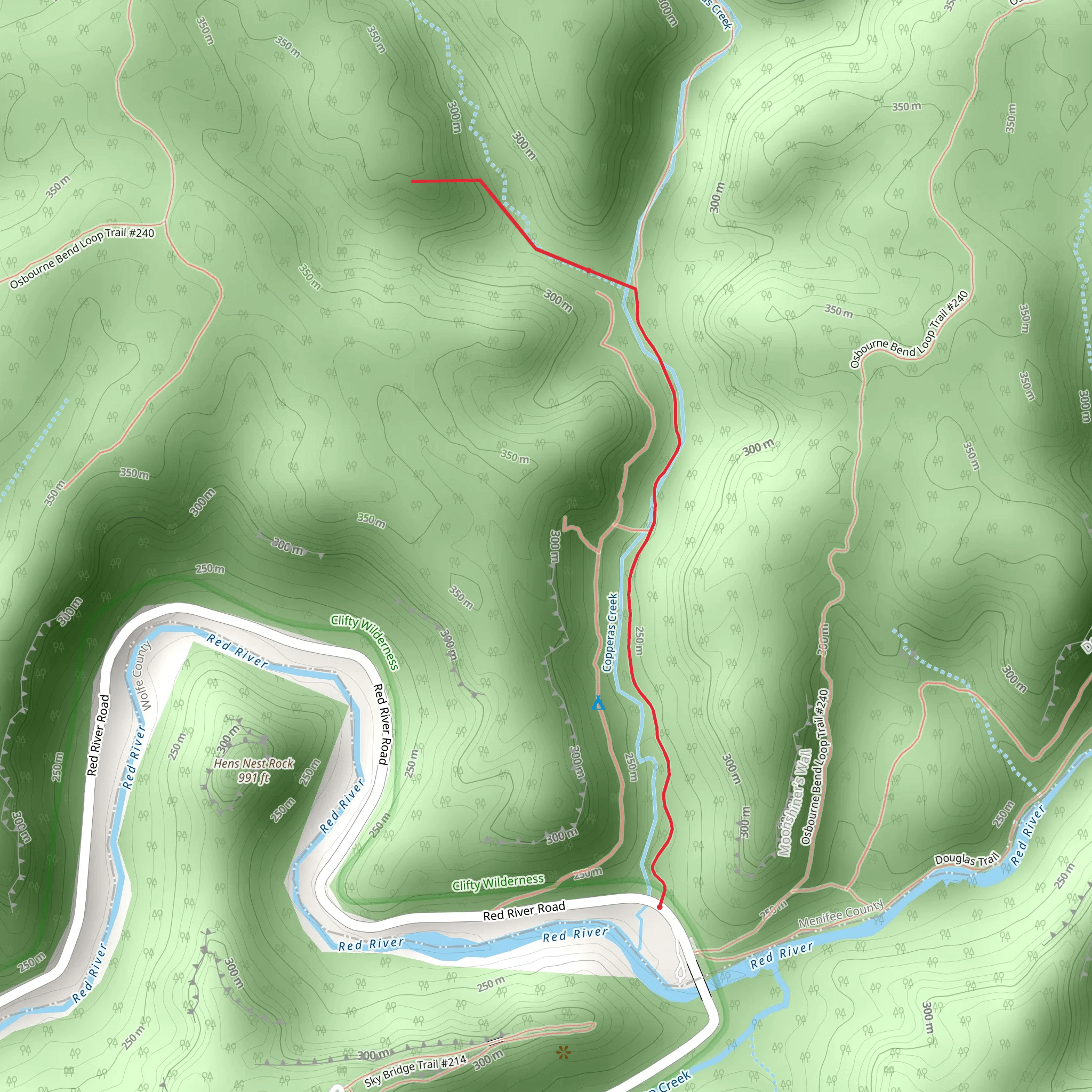 Copperas Creek - Short mobile static map