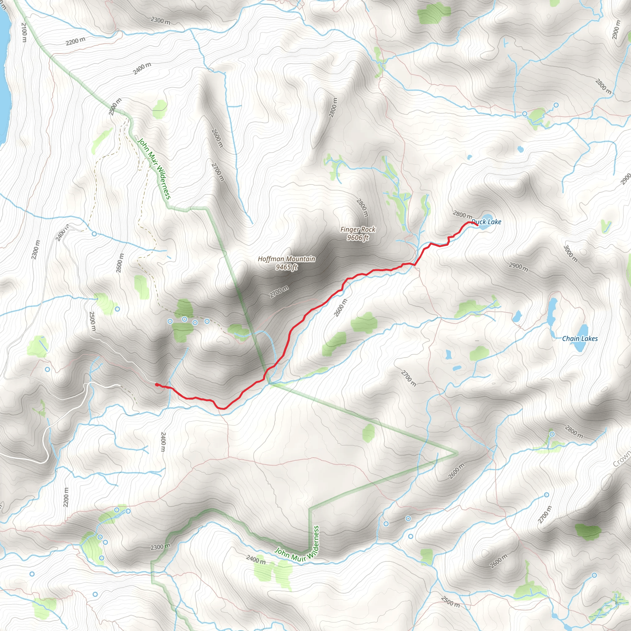 Duck Lake via Crown Valley Trail mobile static map