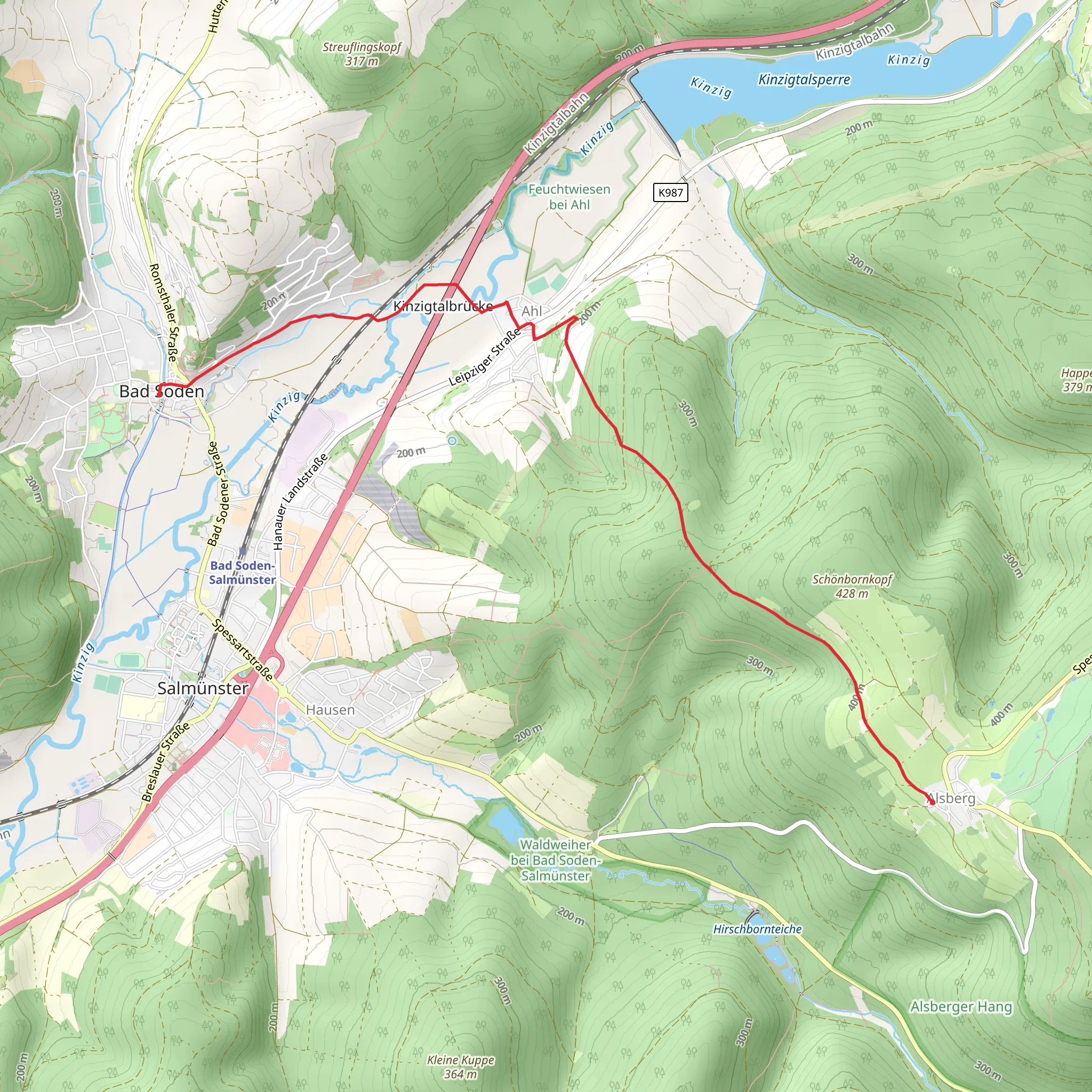 Bad Soden - Salmuenster Wanderweg mobile static map